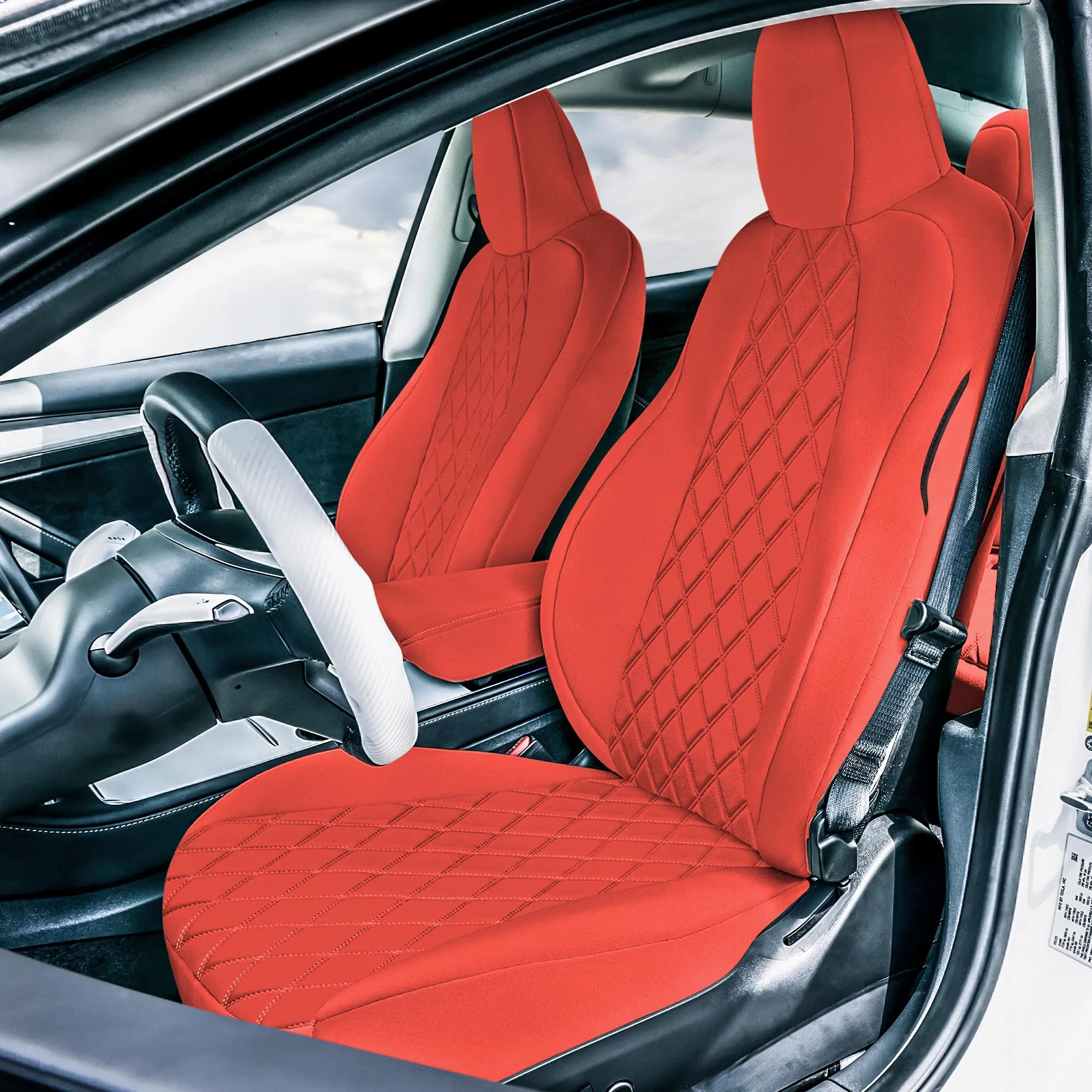 Tesla Model 3 2017 - 2023  Full Set  - Red Ultraflex Neoprene