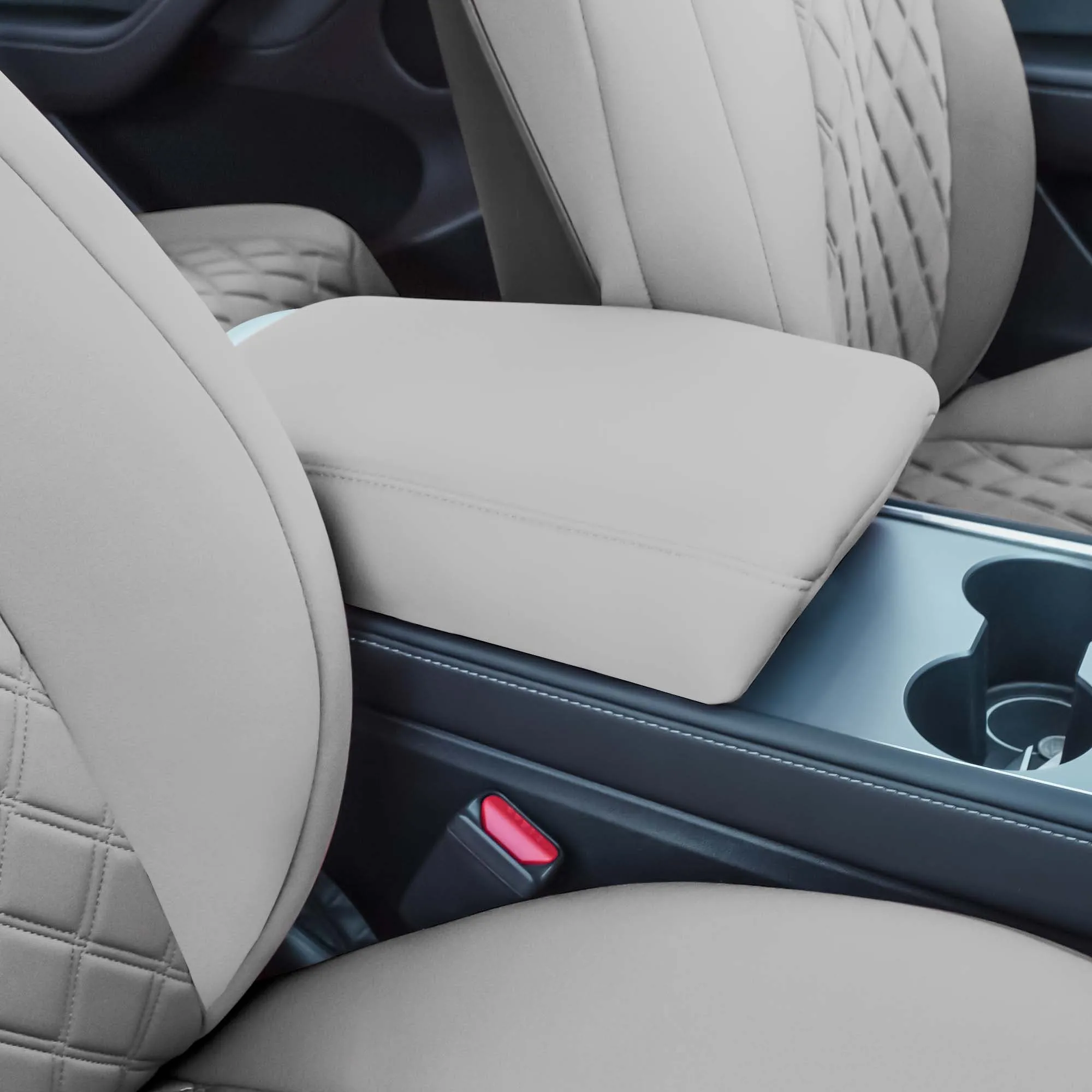 Tesla Model Y 2020 - 2024 - Front Set Seat Covers - Solid Gray Ultraflex Neoprene