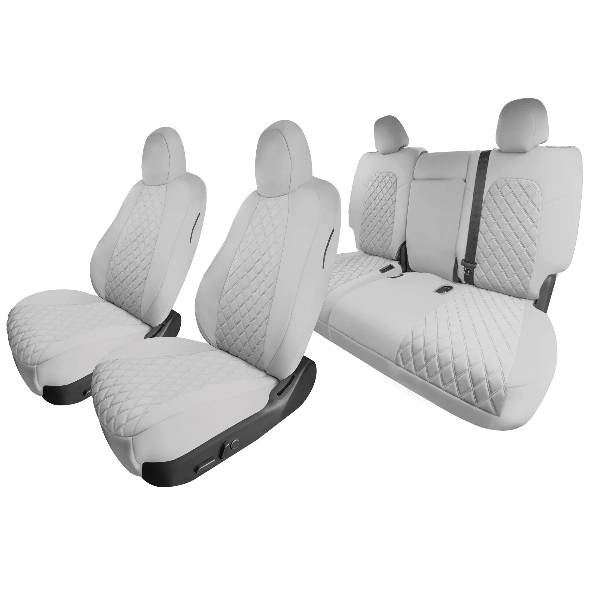 Tesla Model Y 2020 - 2024 - Full Set Seat Covers - Solid Gray Ultraflex Neoprene