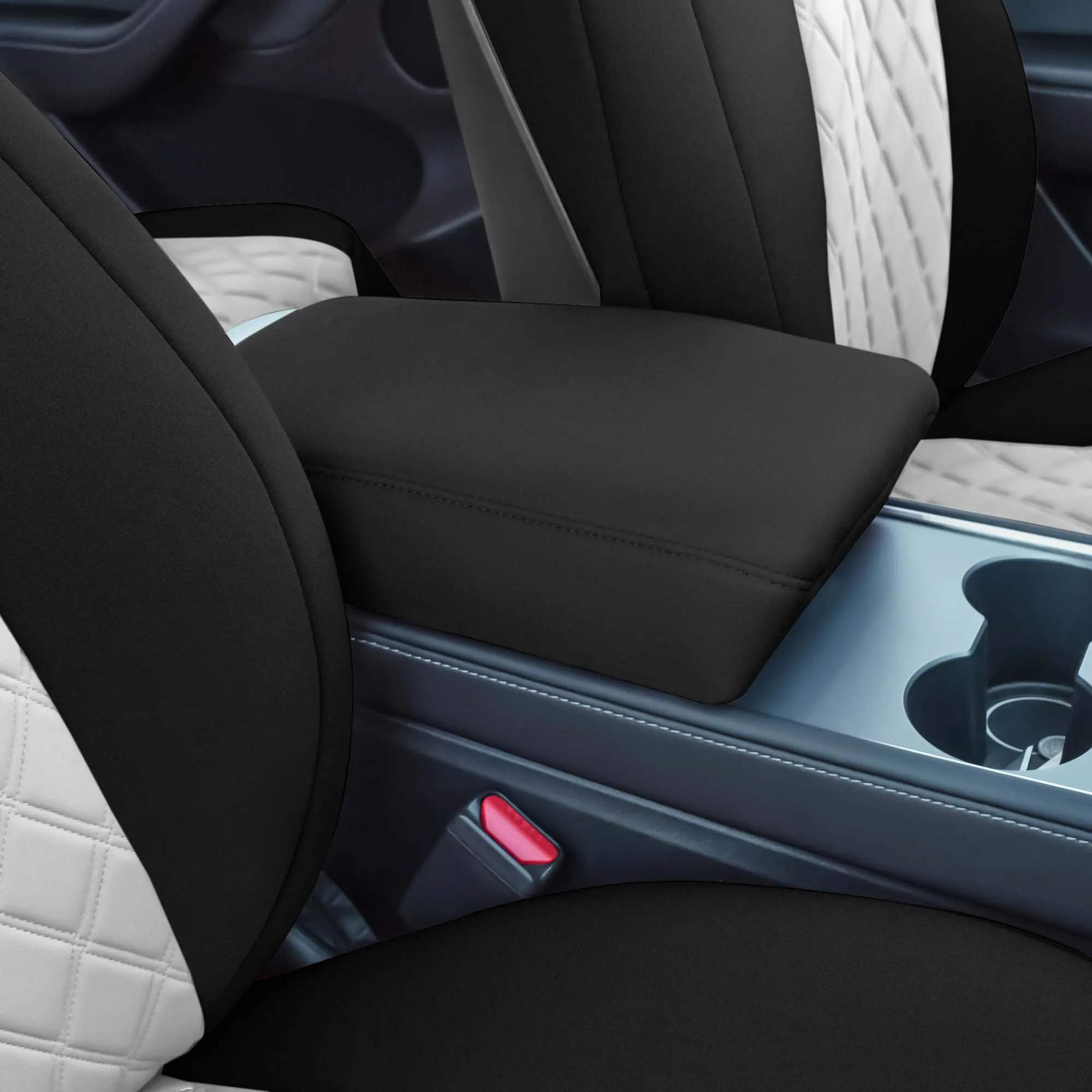Tesla Model Y 2020 - 2024 - Full Set Seat Covers - White Ultraflex Neoprene