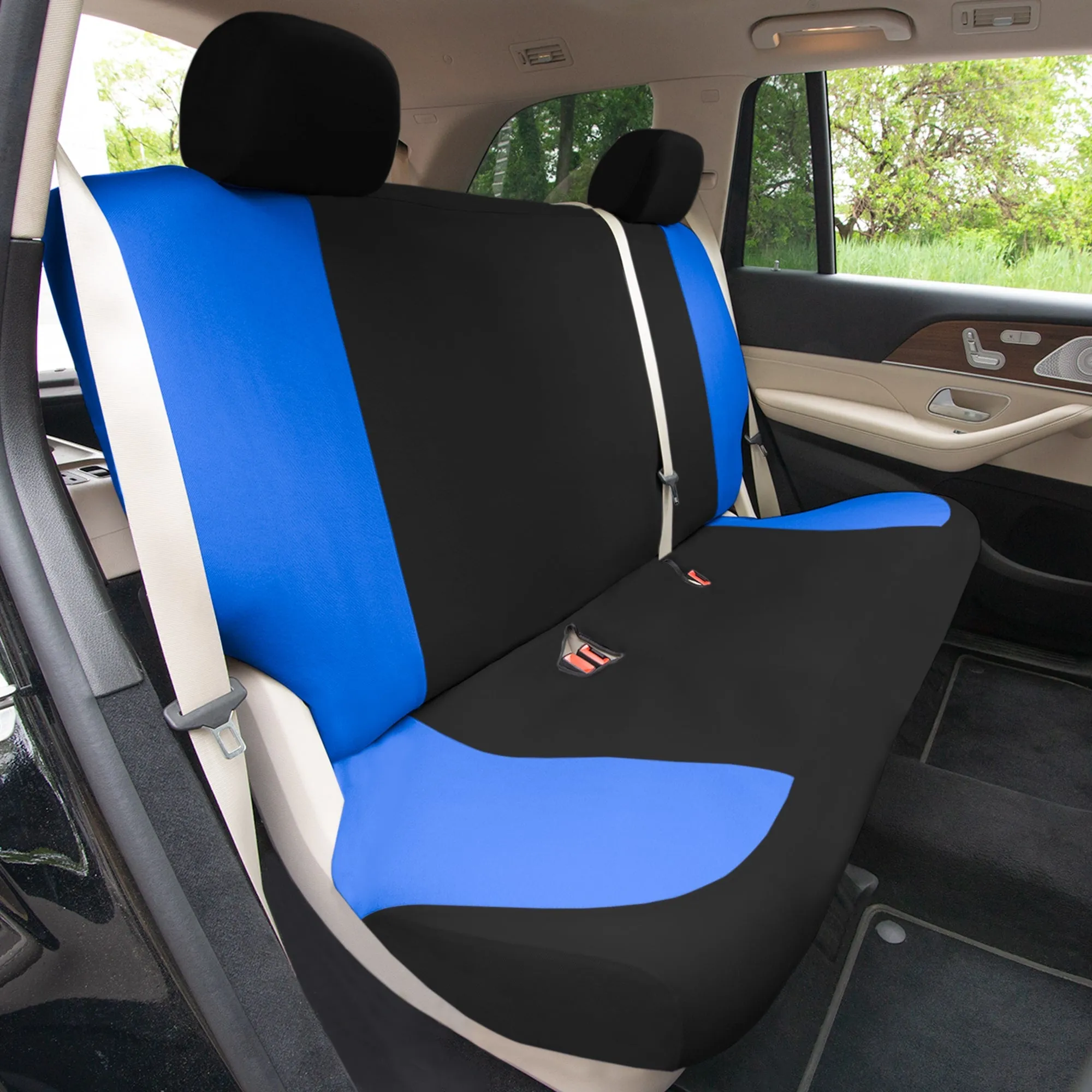 TLH Classic Flat Cloth Car Seat Covers Full Set - Blue