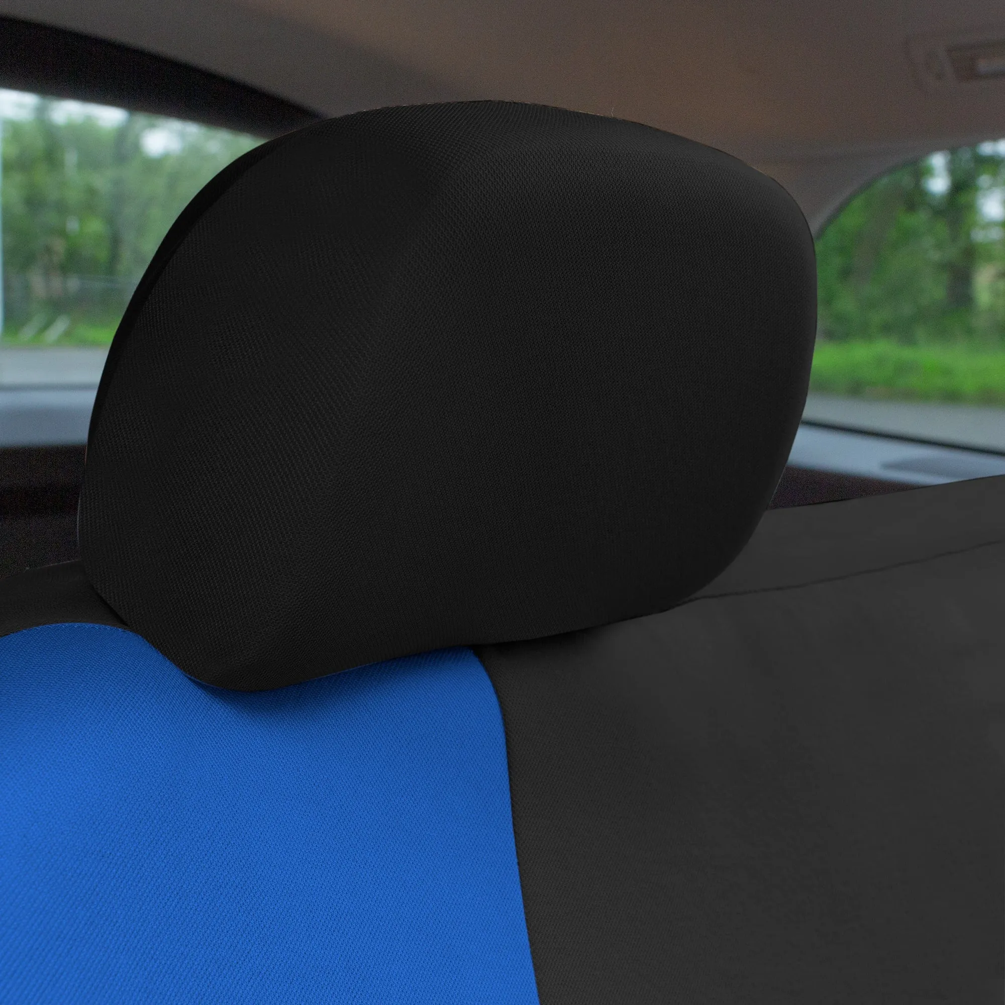 TLH Classic Flat Cloth Car Seat Covers Full Set - Blue