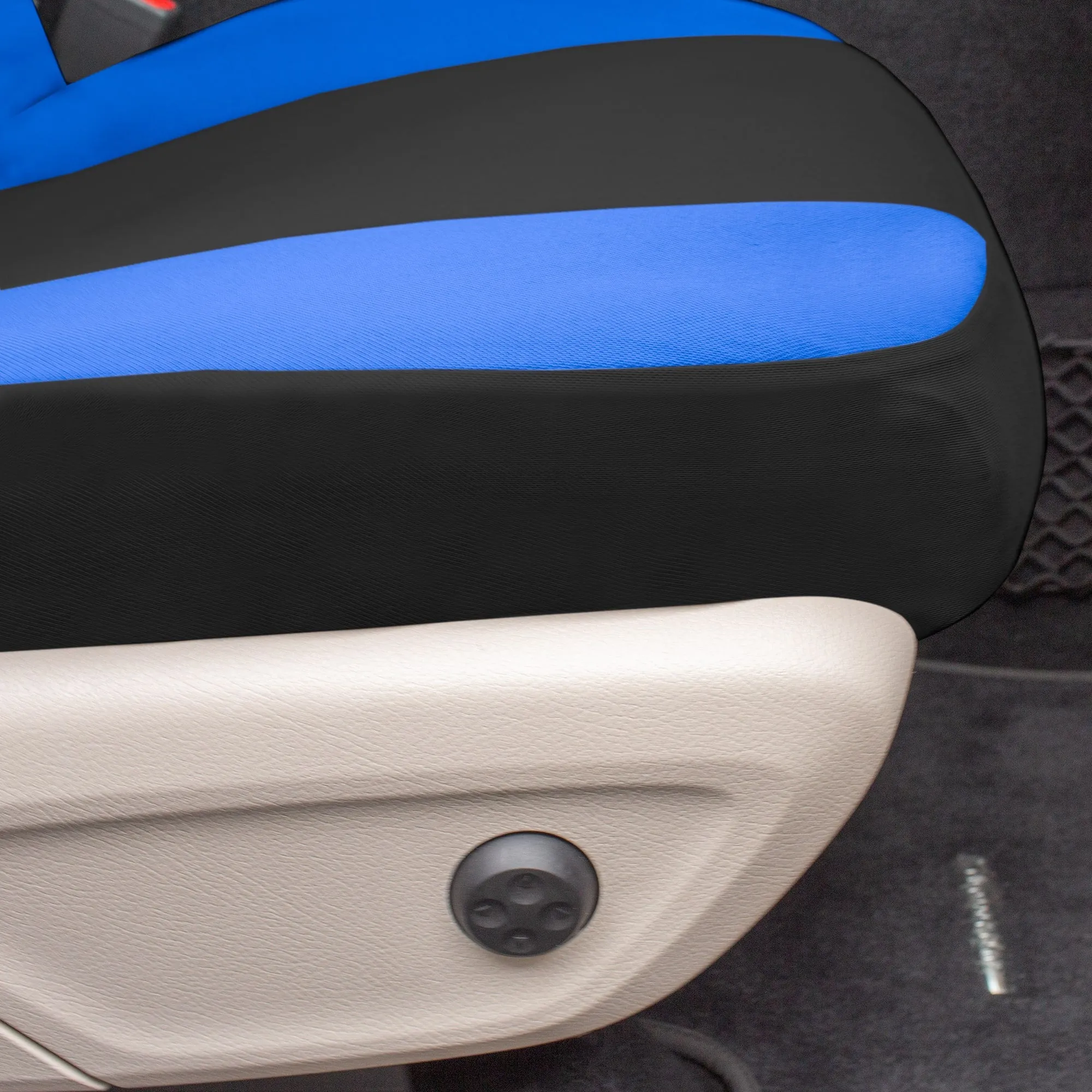 TLH Classic Flat Cloth Car Seat Covers Full Set - Blue