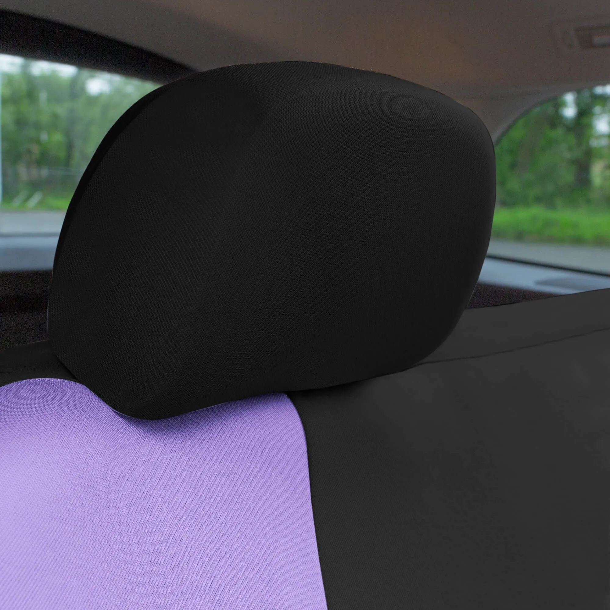 TLH Classic Flat Cloth Car Seat Covers Full Set - Purple