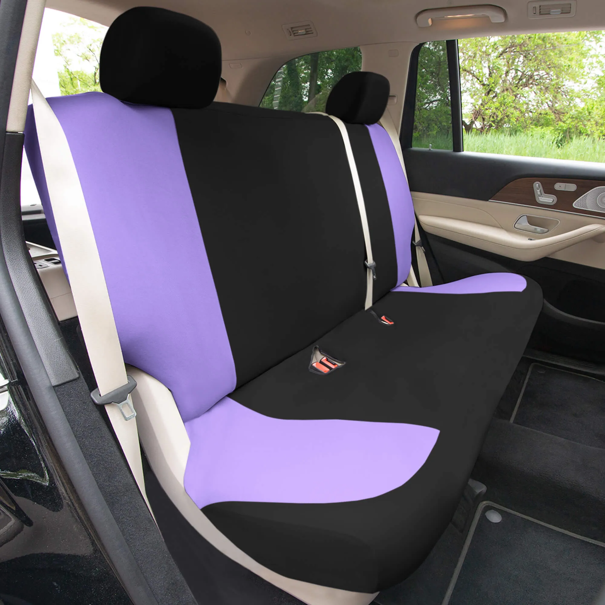 TLH Classic Flat Cloth Car Seat Covers Full Set - Purple