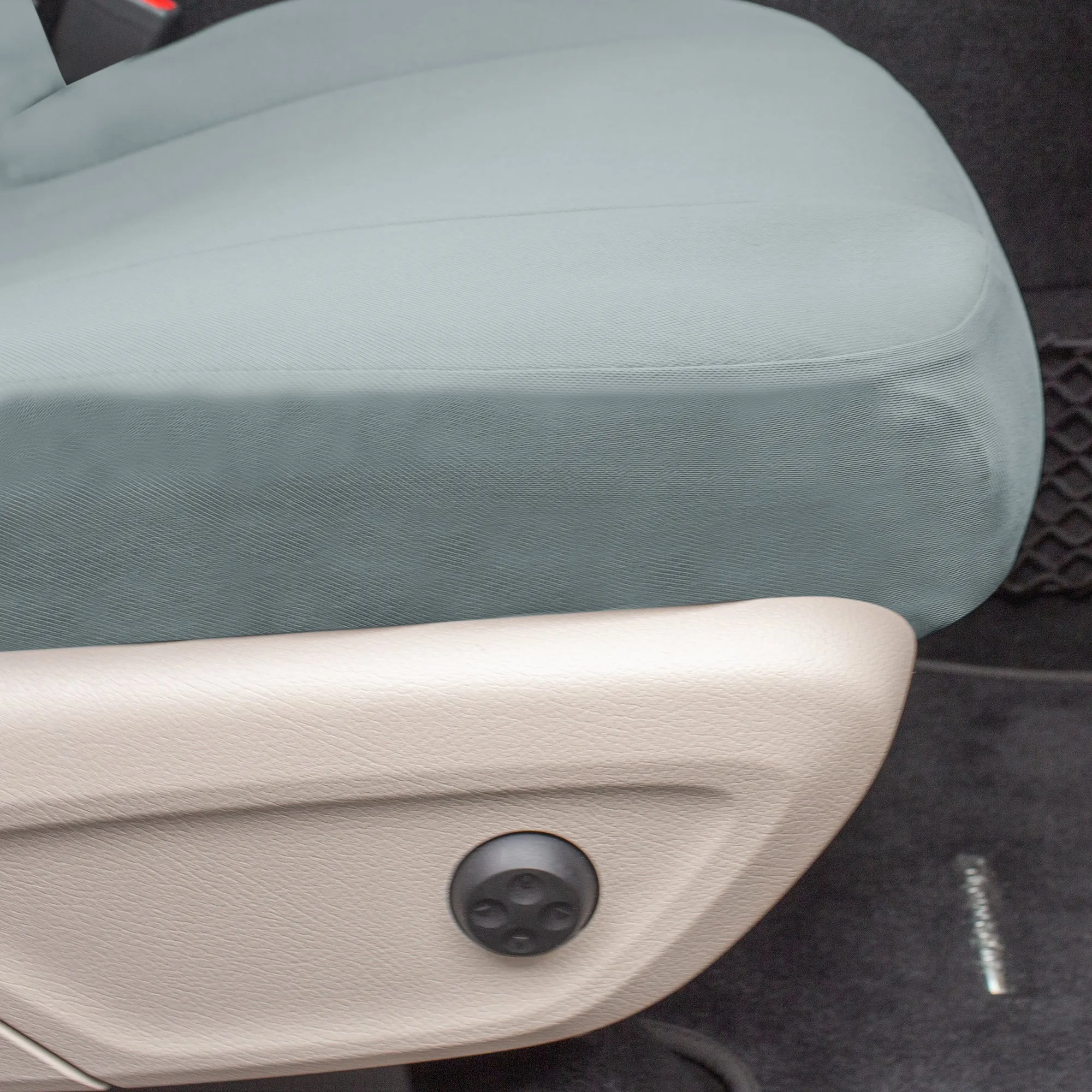 TLH Classic Flat Cloth Car Seat Covers Full Set - Solid Gray