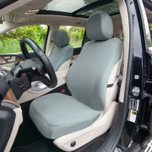 TLH Classic Flat Cloth Car Seat Covers Full Set - Solid Gray