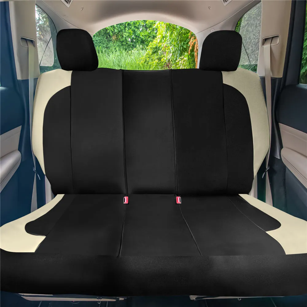 TLH Universal Fit Car Seat Cover - Full Set of Automotive Seat Covers Beige