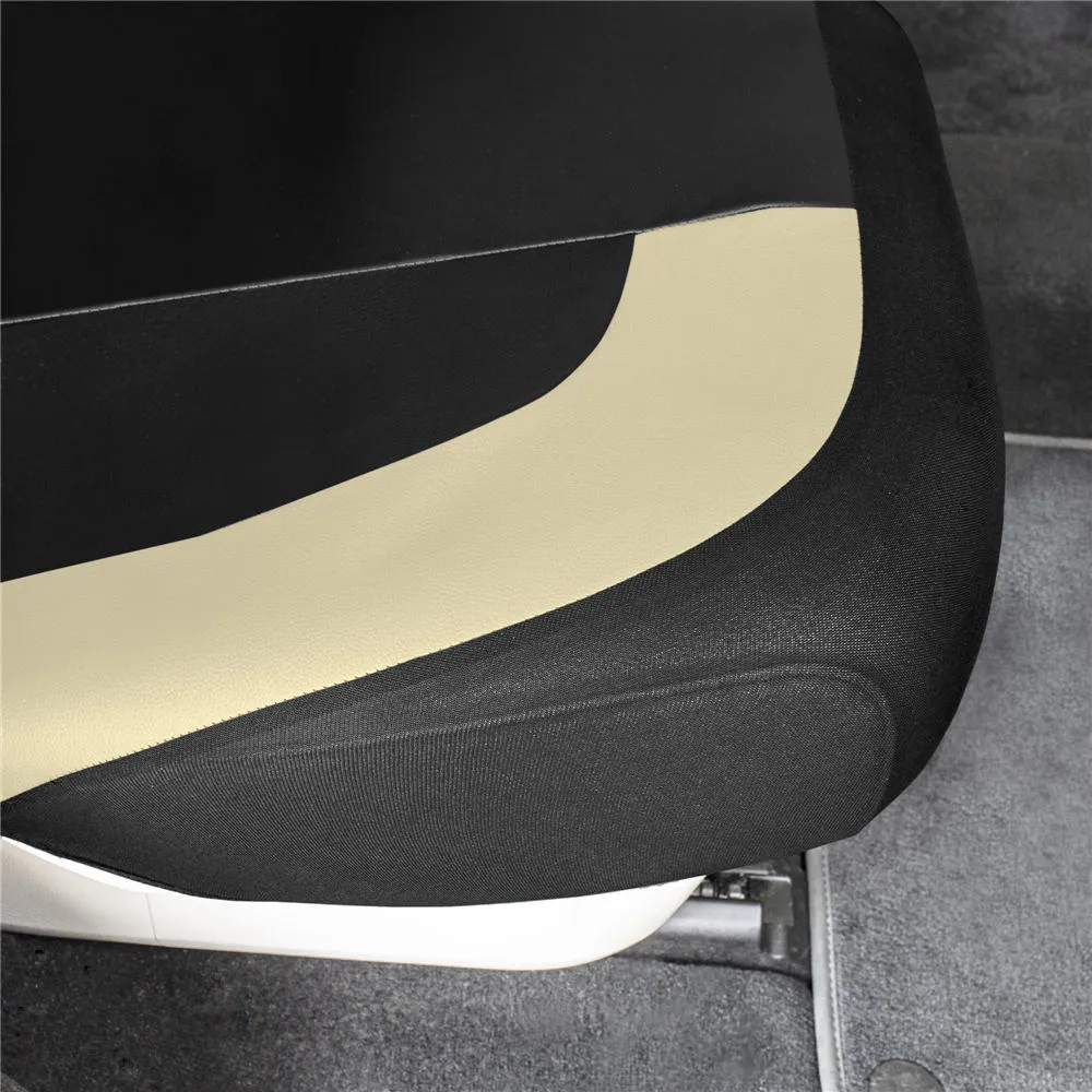 TLH Universal Fit Car Seat Cover - Full Set of Automotive Seat Covers Beige