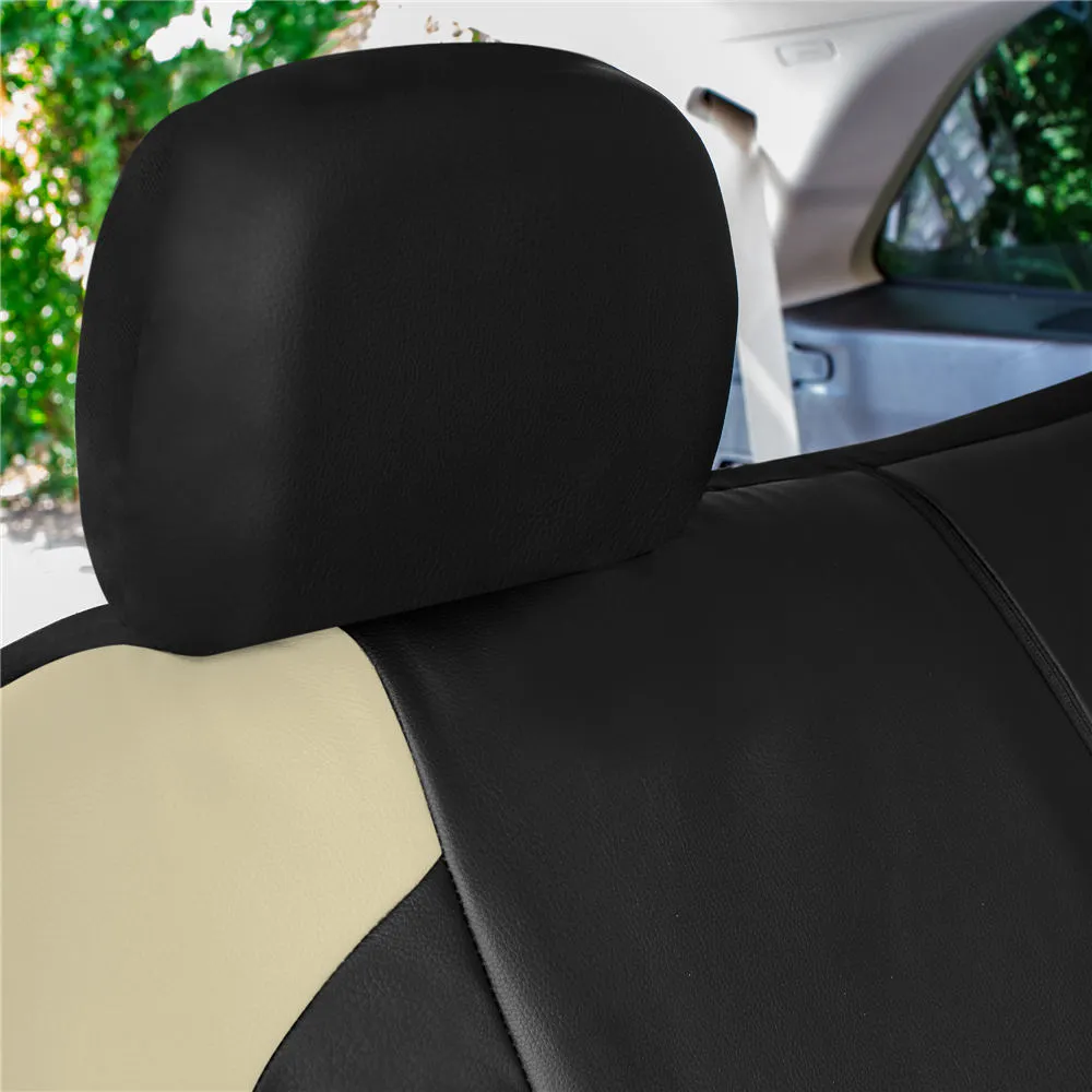 TLH Universal Fit Car Seat Cover - Full Set of Automotive Seat Covers Beige
