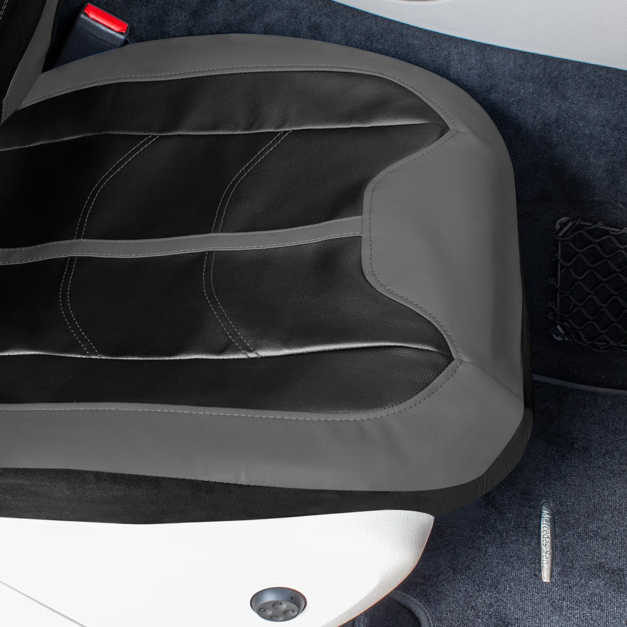 TLH Universal Fit Car Seat Cover - Full Set of Automotive Seat Covers Gray