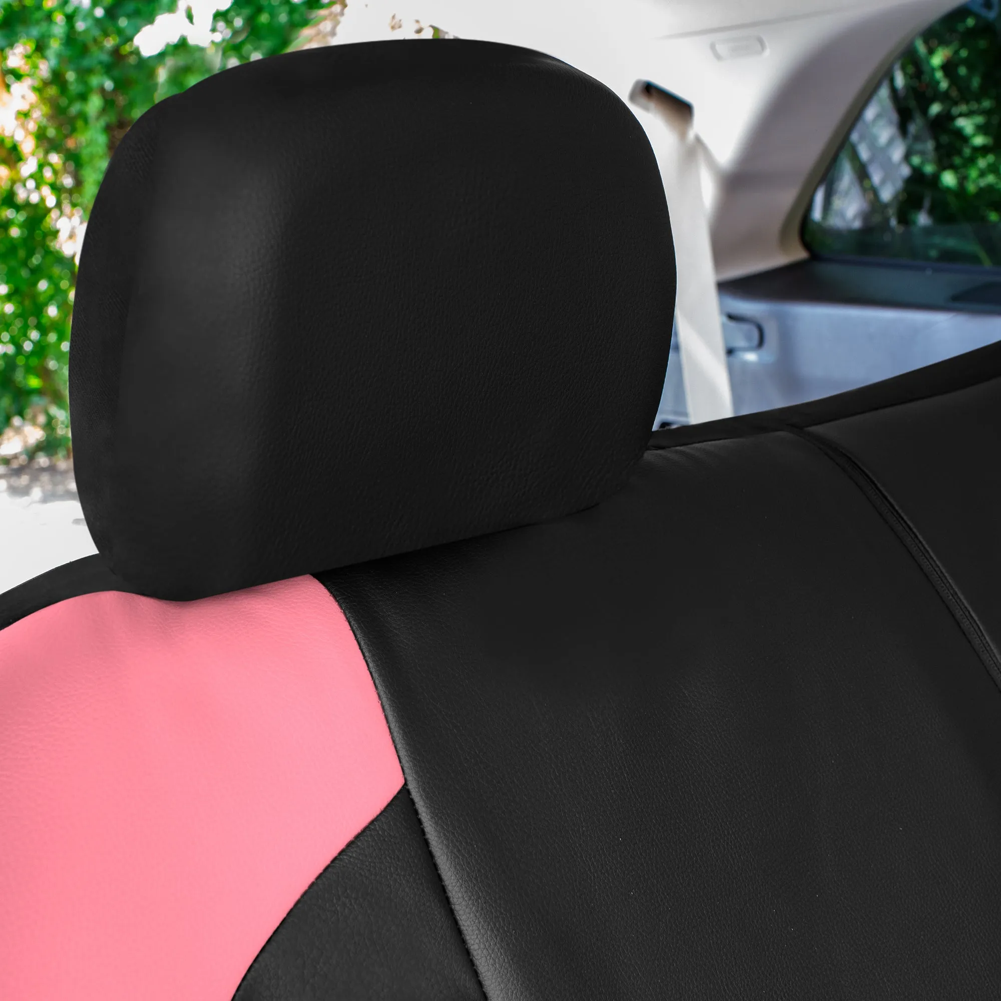 TLH Universal Fit Car Seat Cover - Full Set of Automotive Seat Covers Pink