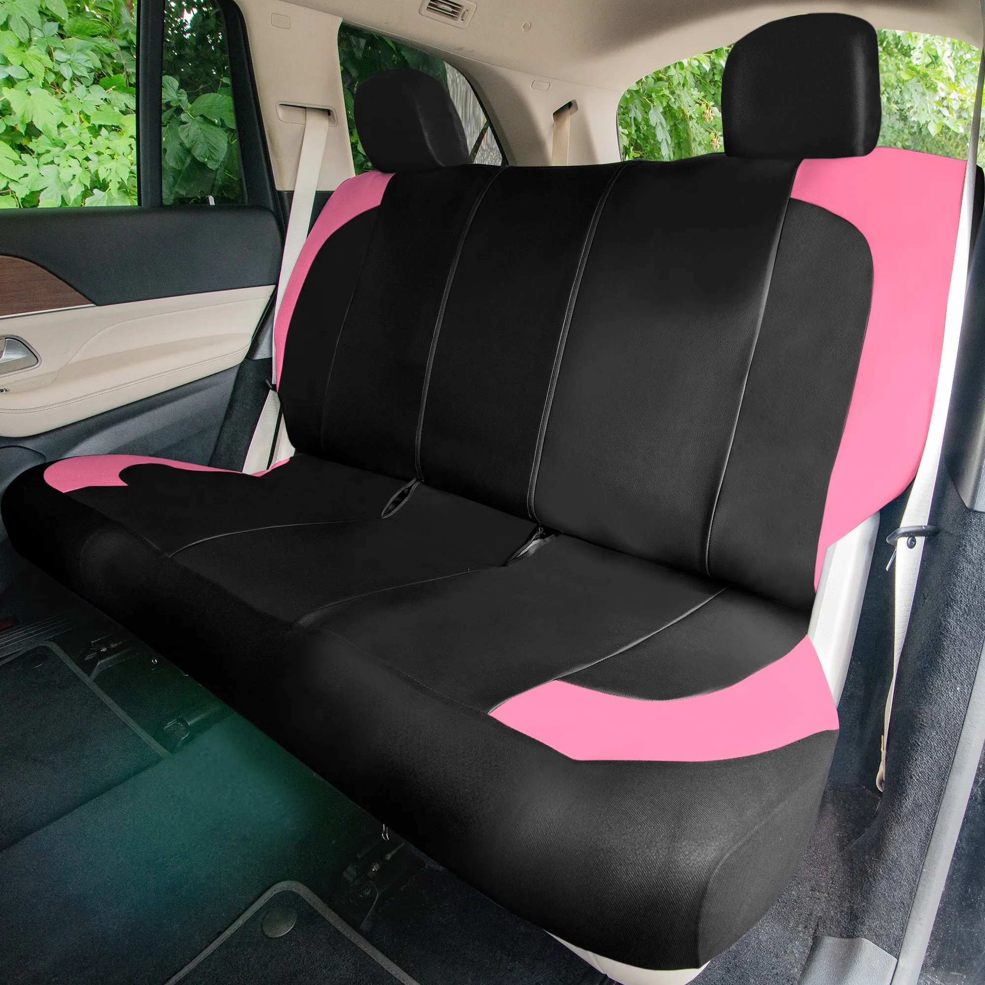 TLH Universal Fit Car Seat Cover - Full Set of Automotive Seat Covers Pink