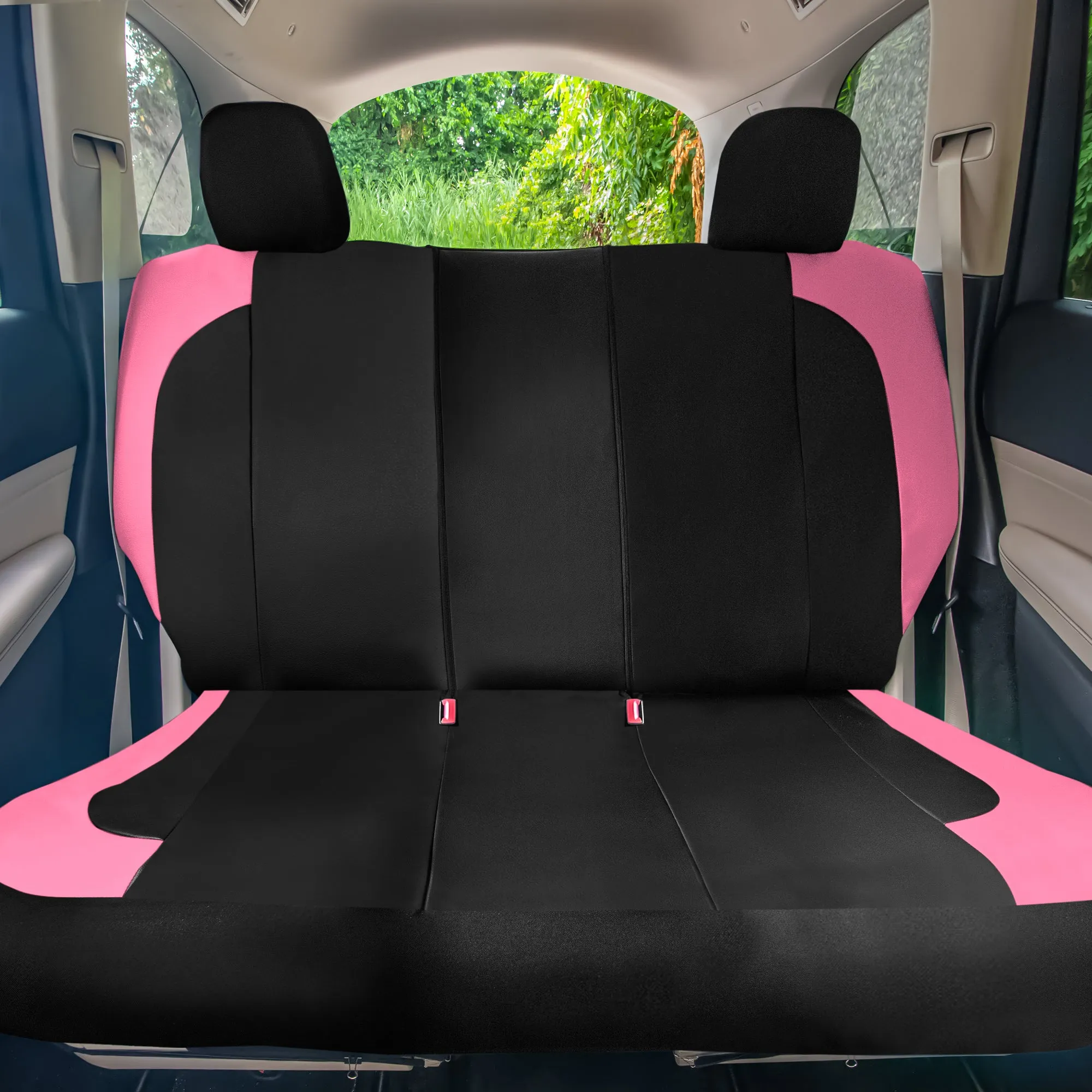 TLH Universal Fit Car Seat Cover - Full Set of Automotive Seat Covers Pink