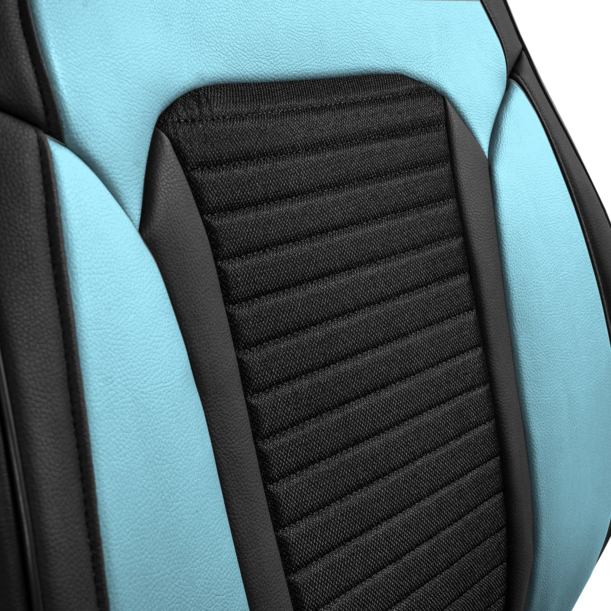Tour19 Faux Leather 3D Mesh Seat Cushions - Front Set Blue