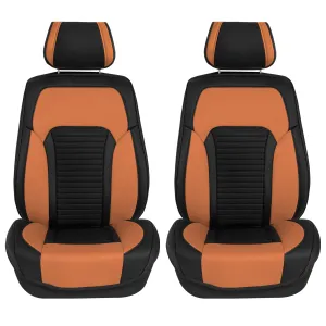 Tour19 Faux Leather 3D Mesh Seat Cushions - Front Set Brown