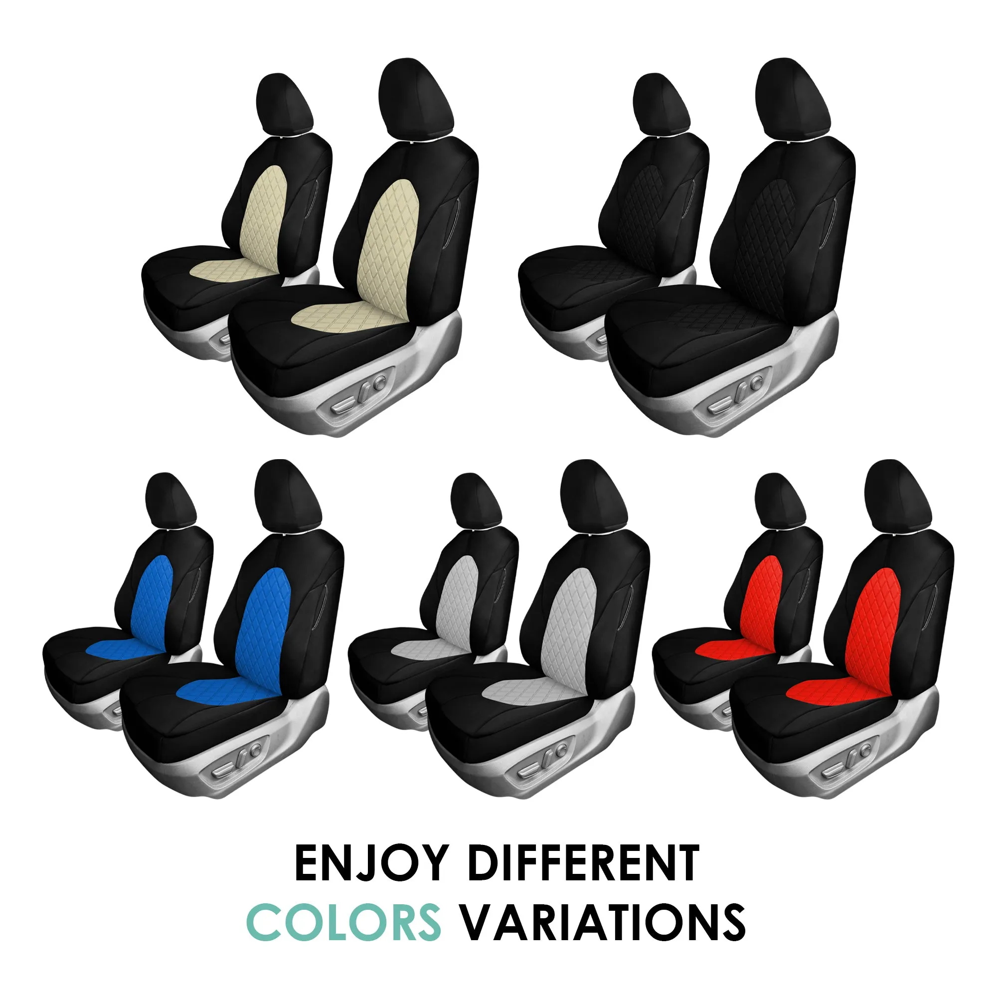 Toyota Camry 2018 - 2024  - Front Set Seat Covers - Beige Ultraflex Neoprene