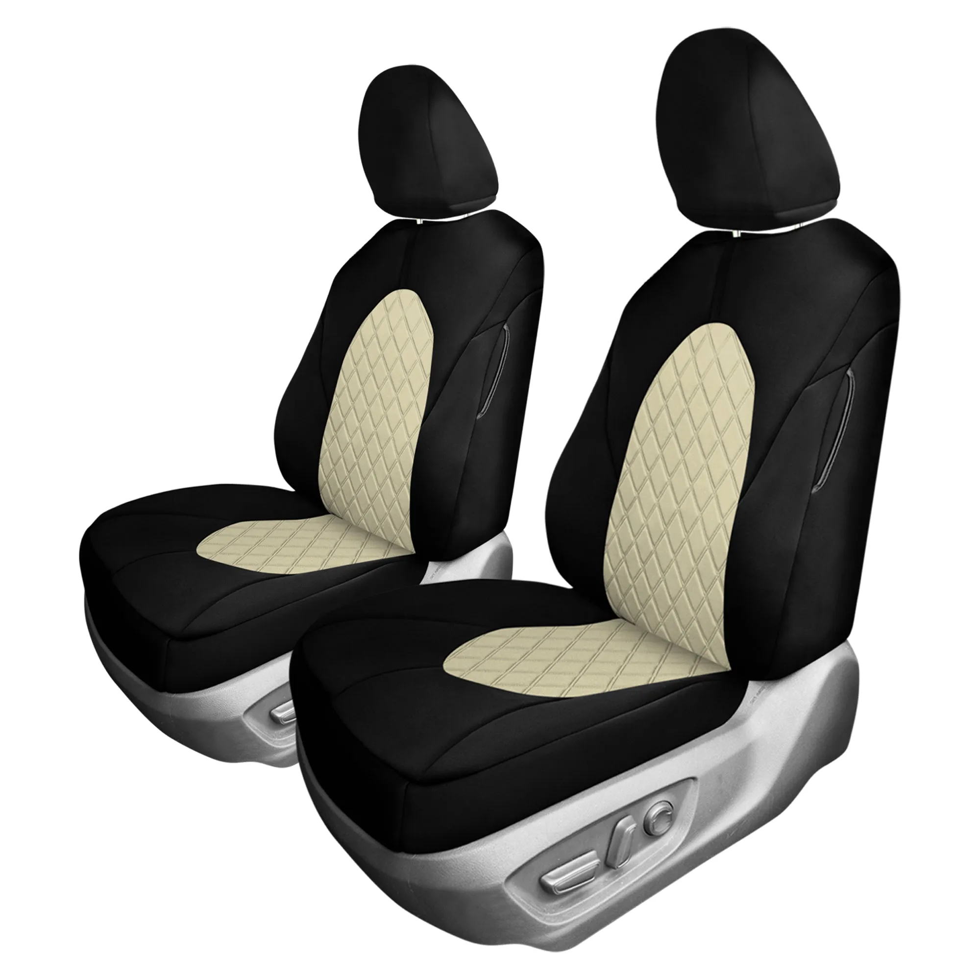 Toyota Camry 2018 - 2024  - Front Set Seat Covers - Beige Ultraflex Neoprene