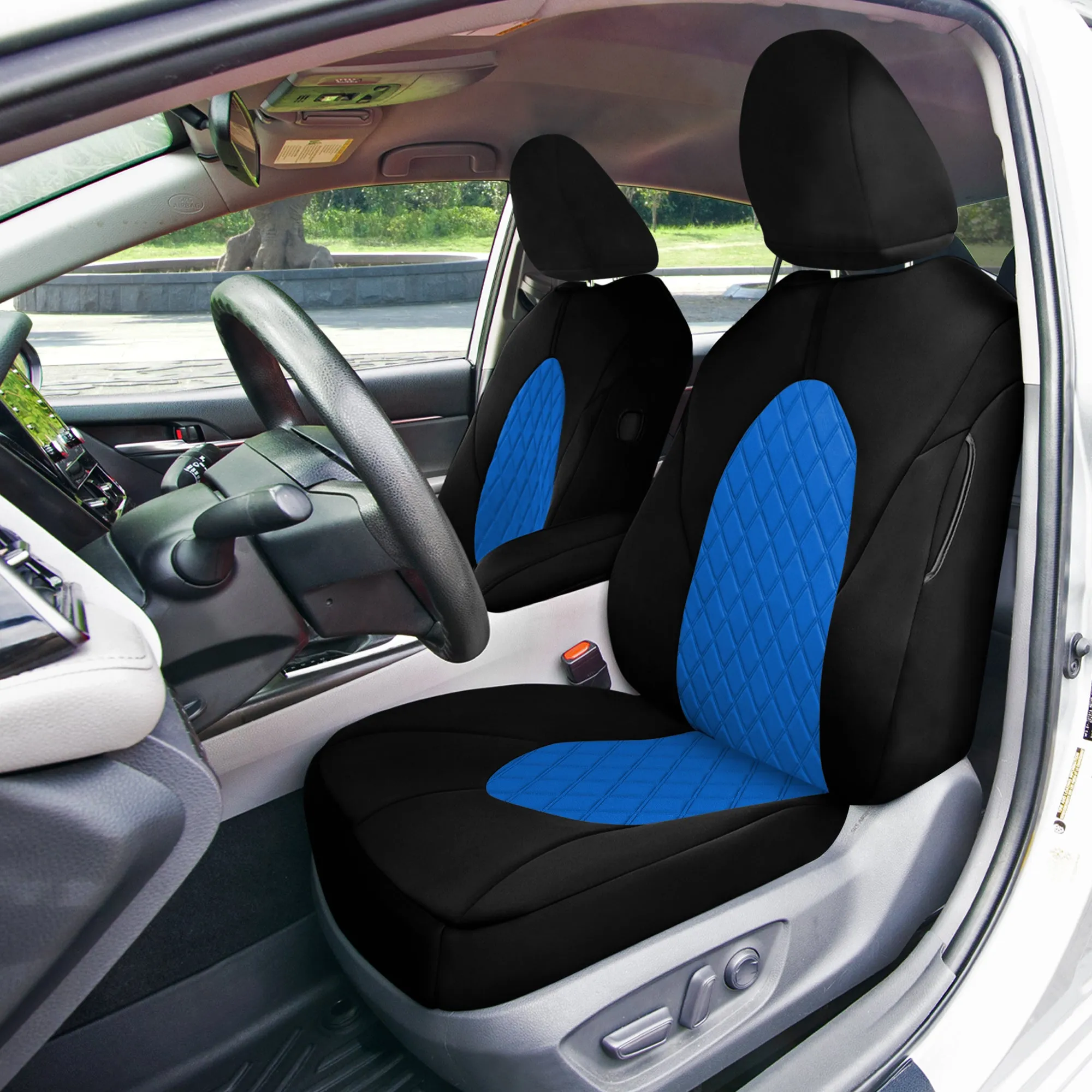 Toyota Camry 2018 - 2024  - Front Set Seat Covers - Blue Ultraflex Neoprene