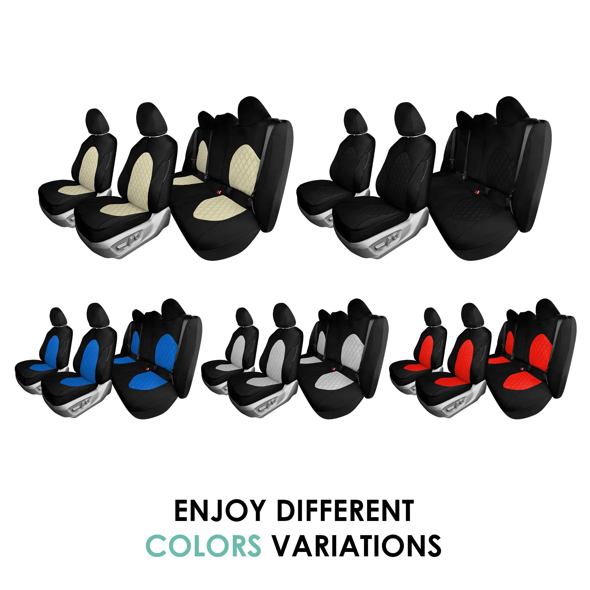 Toyota Camry 2018 - 2024  - Full Set Seat Covers - Black Ultraflex Neoprene