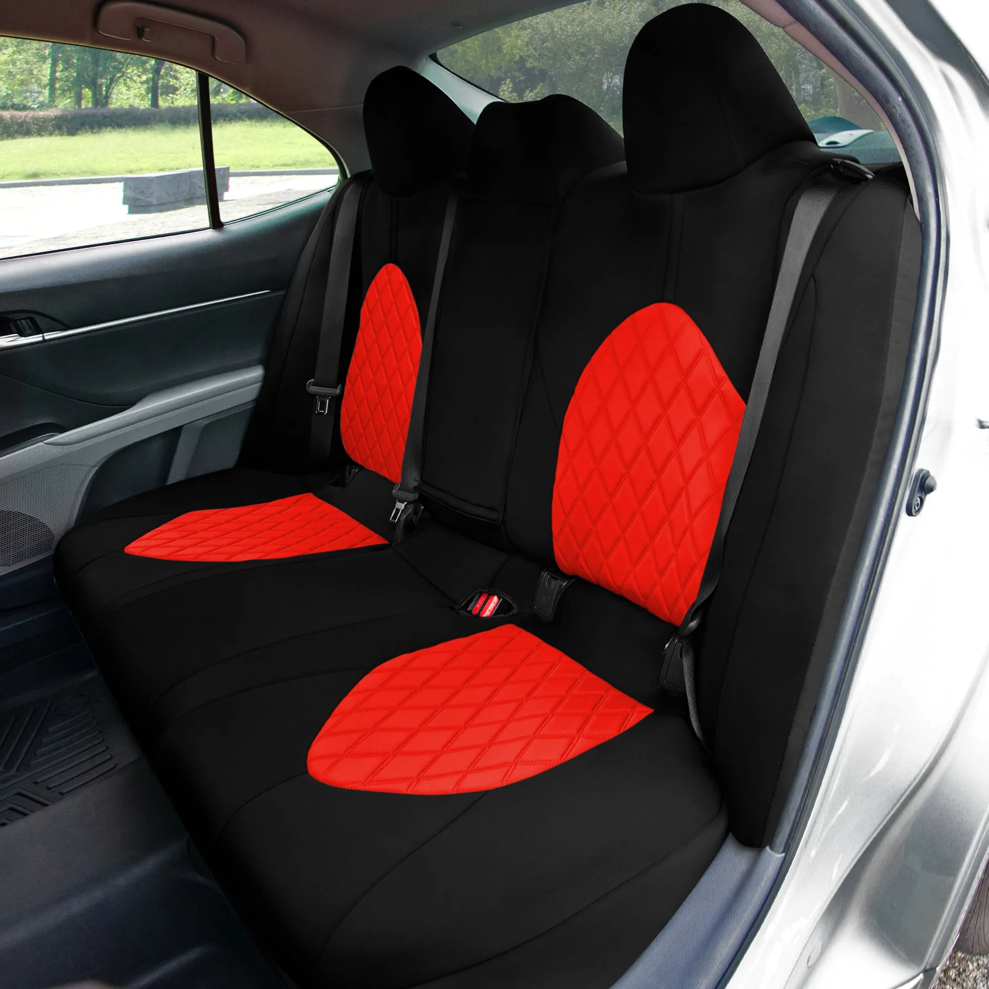 Toyota Camry 2018 - 2024  - Full Set Seat Covers - Red Ultraflex Neoprene