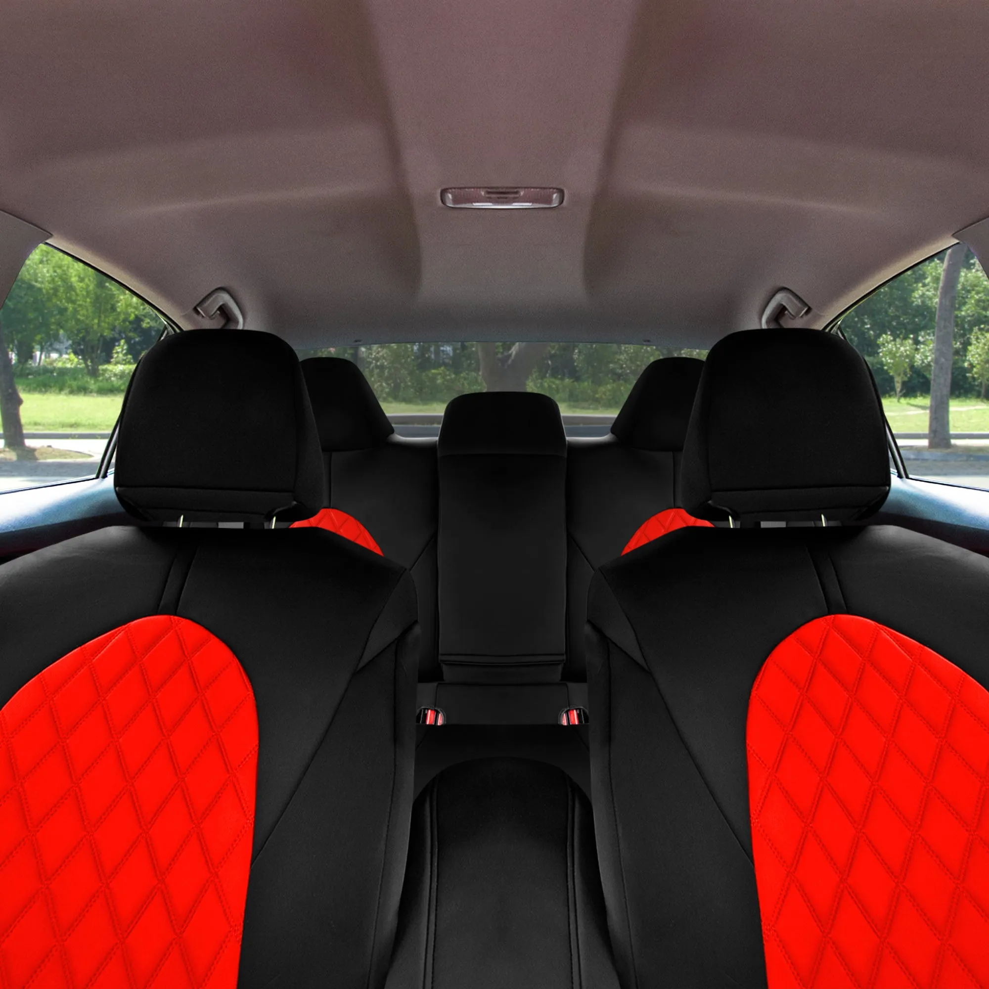 Toyota Camry 2018 - 2024  - Full Set Seat Covers - Red Ultraflex Neoprene