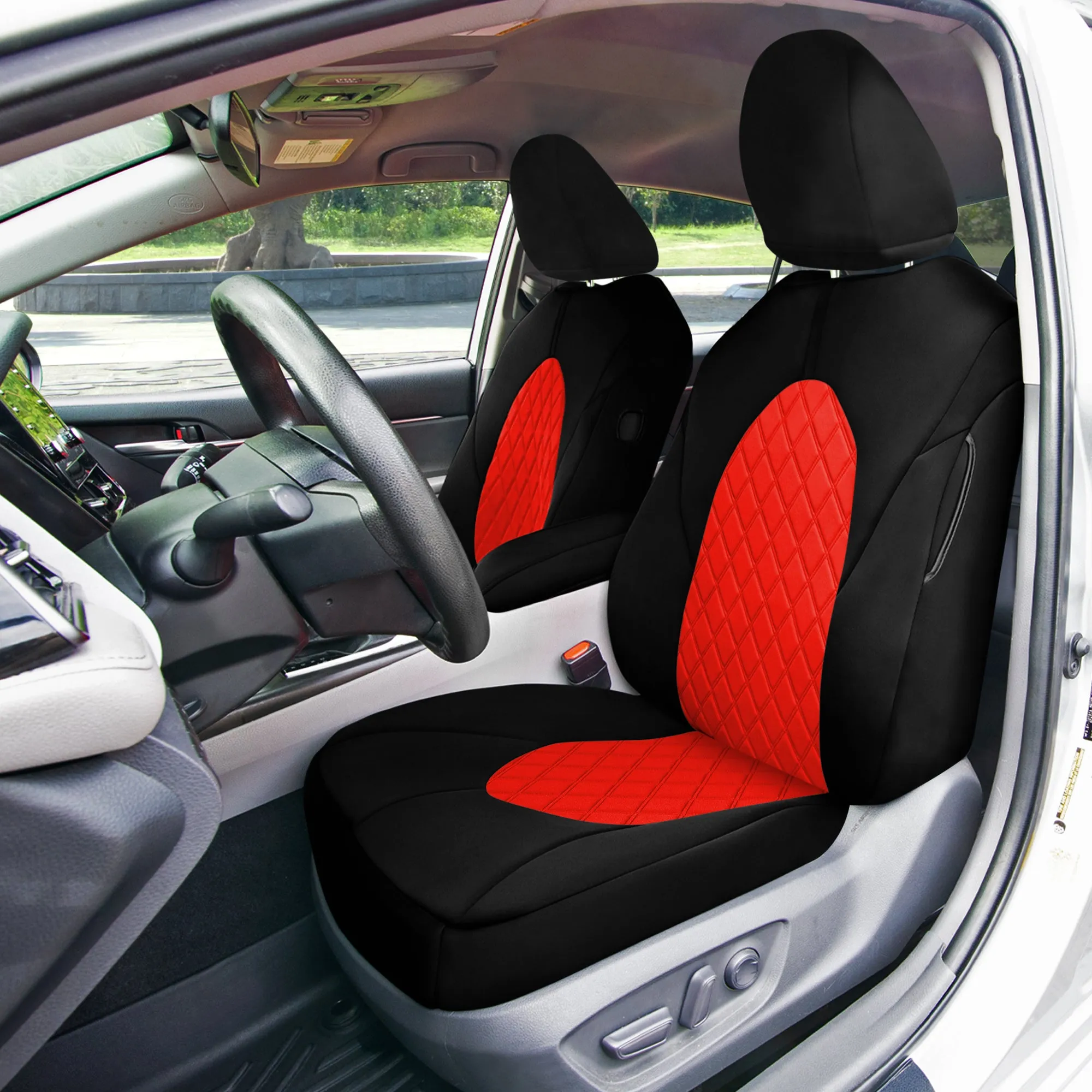 Toyota Camry 2018 - 2024  - Full Set Seat Covers - Red Ultraflex Neoprene