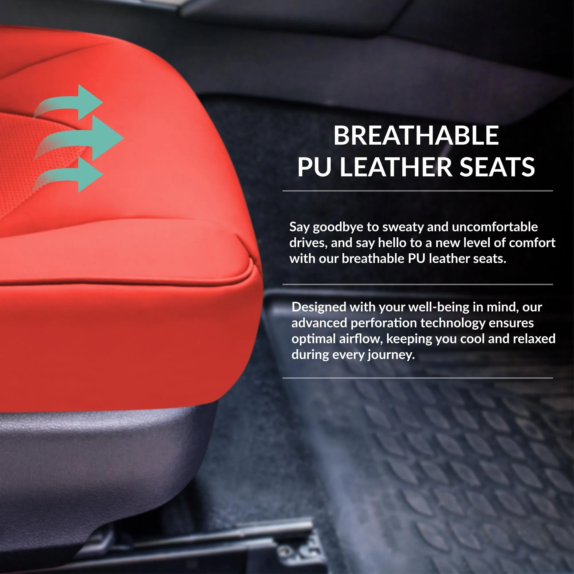 Toyota Camry 2018 - 2024 L | LE | SE | XLE | XSE - Front Set Seat Covers - Solid Red Faux Leather