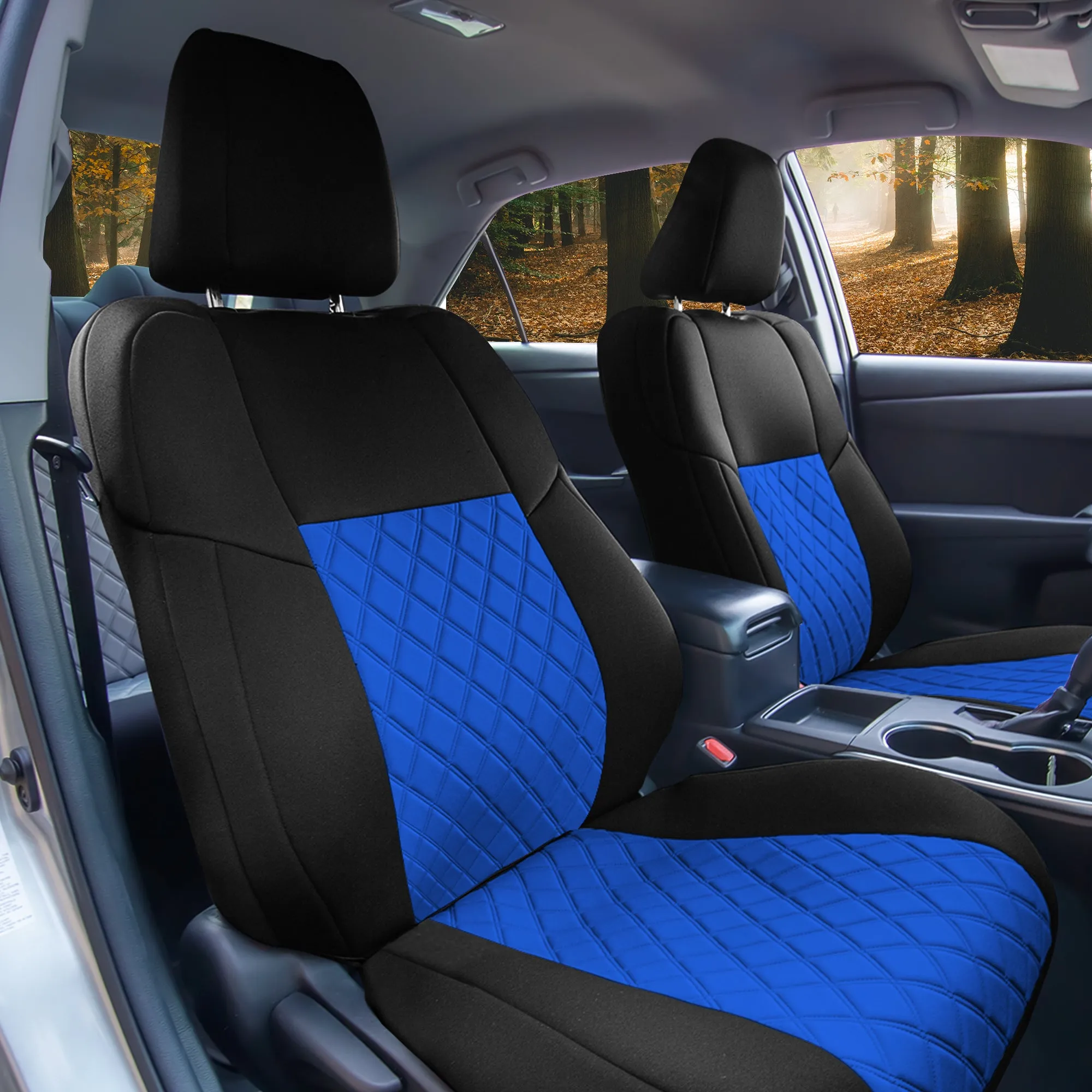 Toyota Camry LE | SE | XSE | XLE  2012-2017 - Full Set Seat Covers - Blue Ultraflex Neoprene