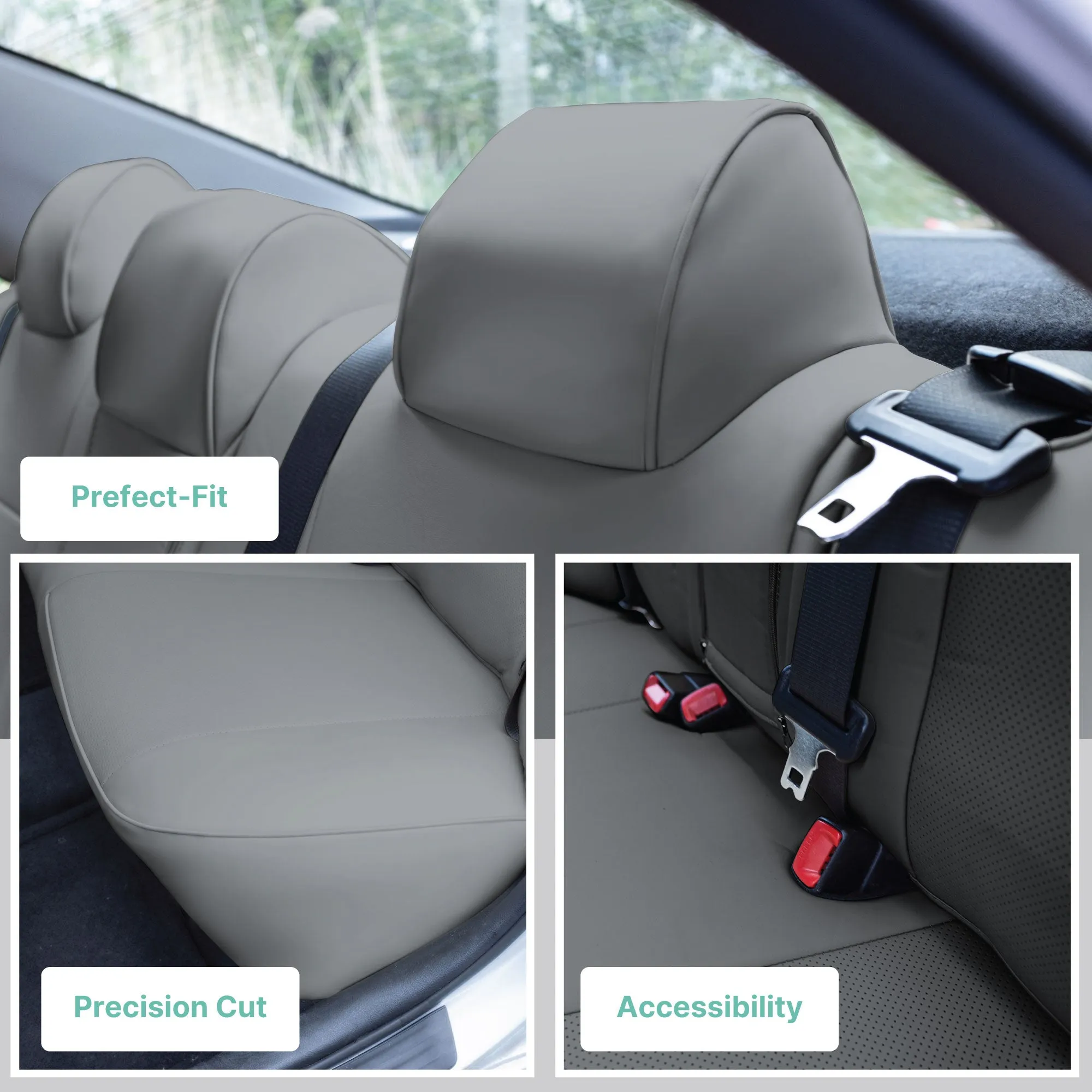 Toyota Camry LE | SE | XSE | XLE  2012-2017 - Full Set Seat Covers - Gray Faux Leather