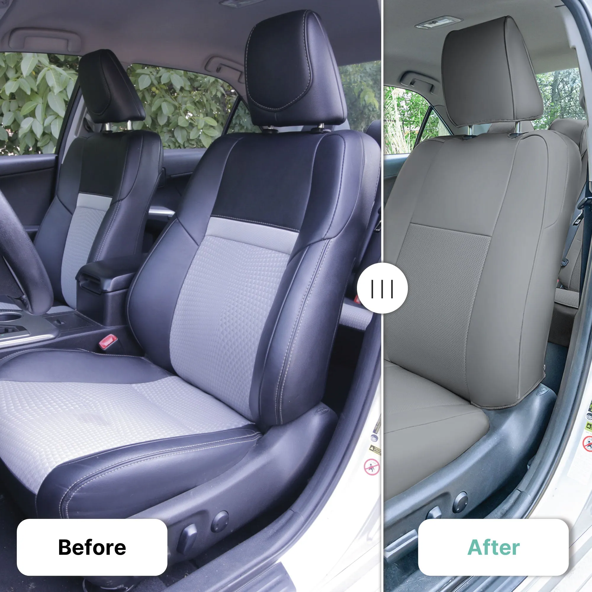 Toyota Camry LE | SE | XSE | XLE  2012-2017 - Full Set Seat Covers - Gray Faux Leather