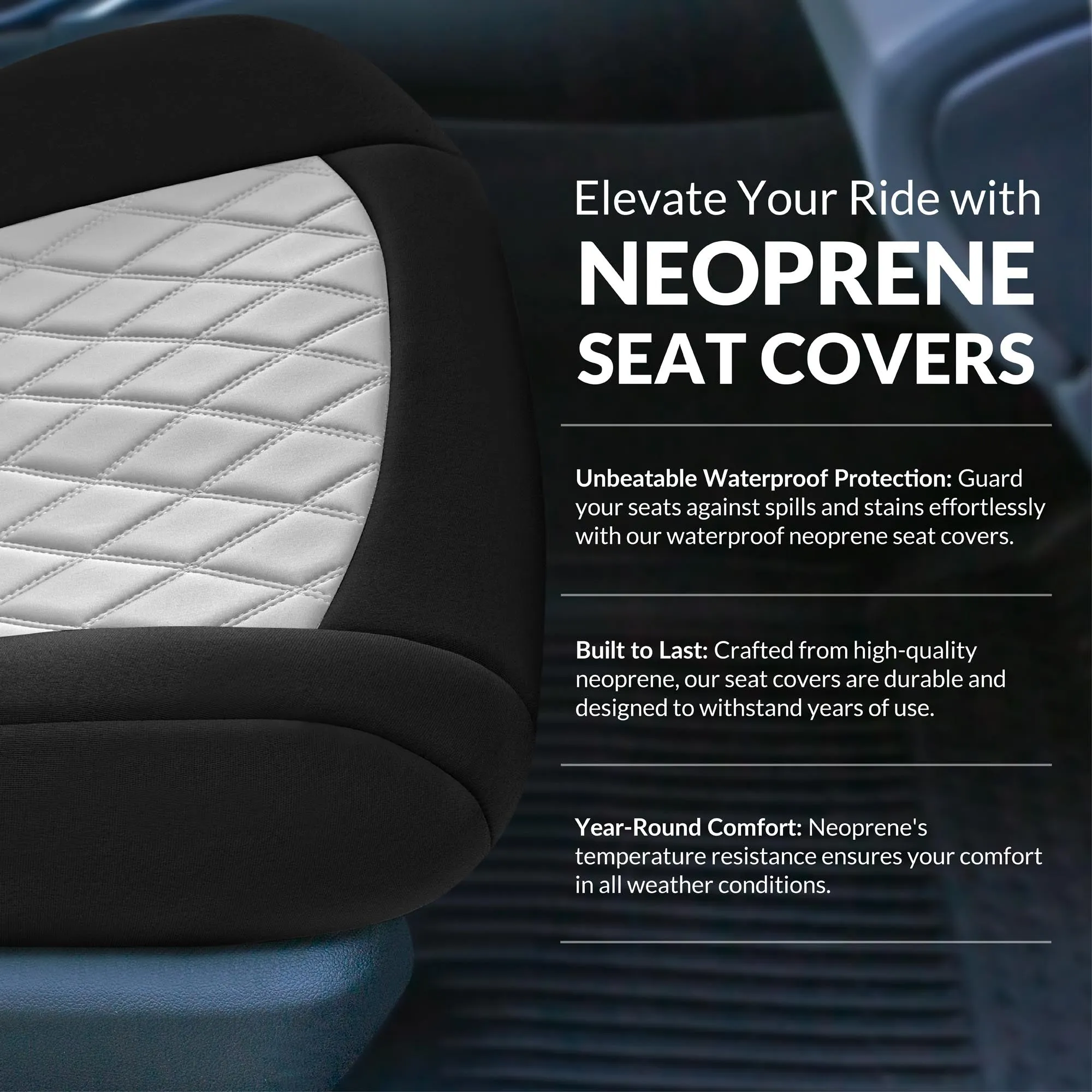 Toyota Corolla - 2020-2024 - Front Set Seat Covers - Gray Ultraflex Neoprene