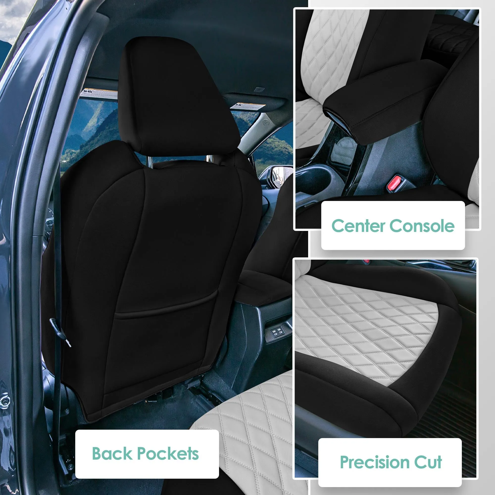 Toyota Corolla - 2020-2024 - Front Set Seat Covers - Gray Ultraflex Neoprene