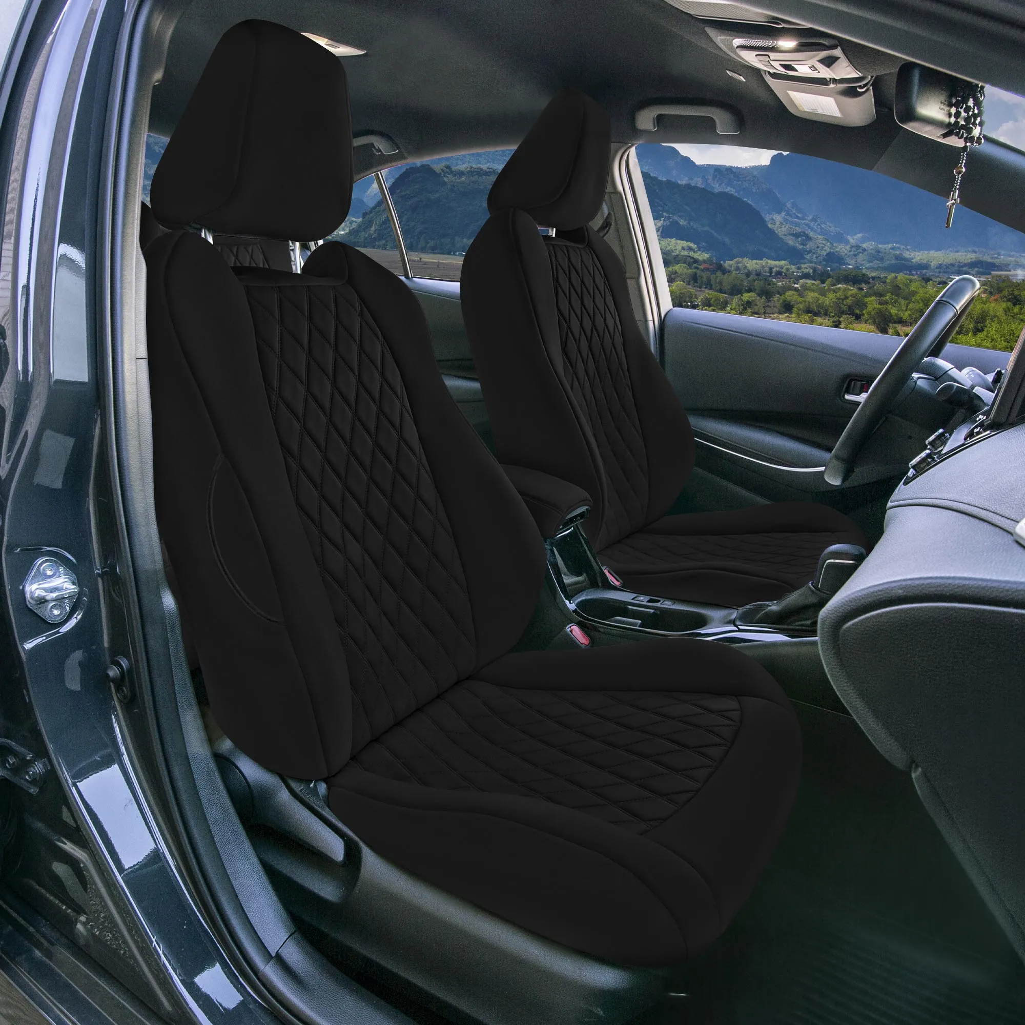 Toyota Corolla - 2020-2024 - Full Set Seat Covers - Black Ultraflex Neoprene