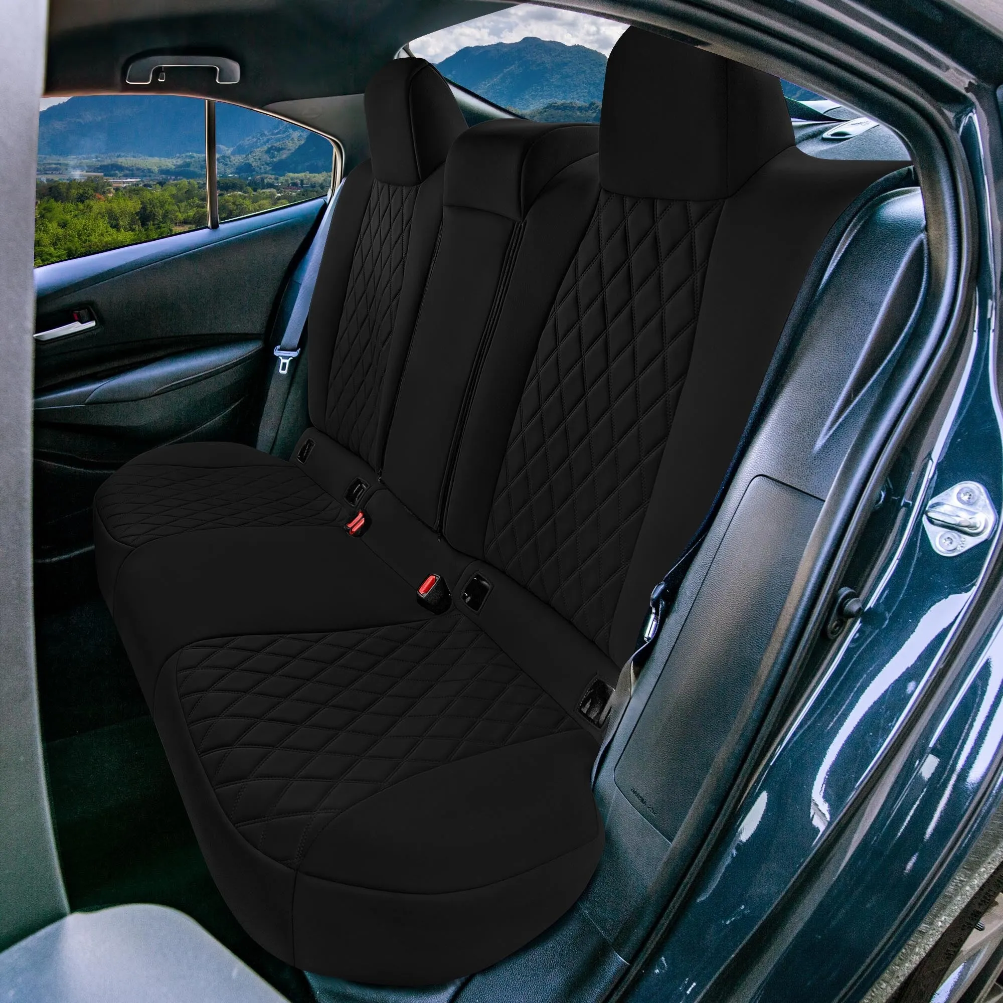 Toyota Corolla - 2020-2024 - Rear Set Seat Covers - Black Ultraflex Neoprene