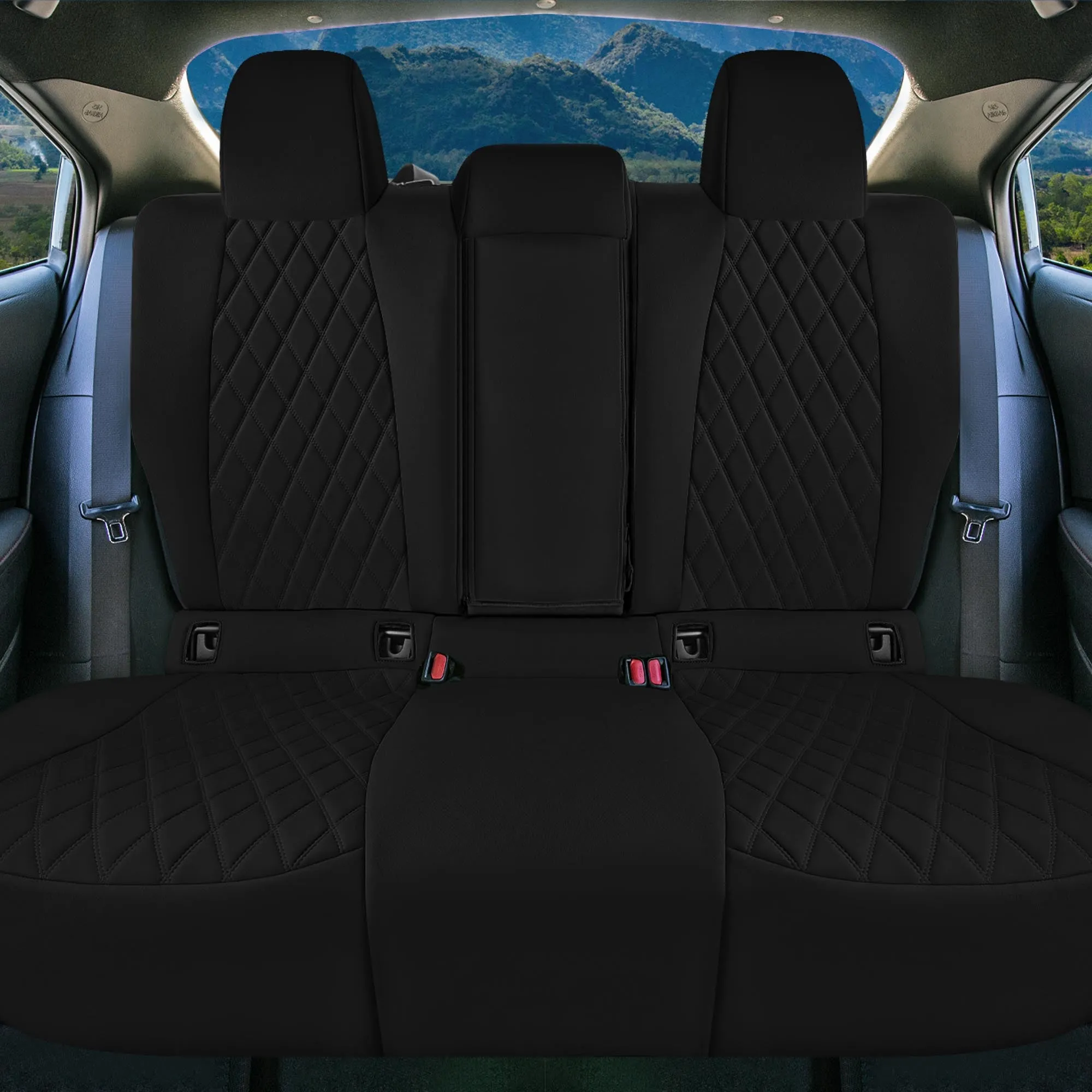 Toyota Corolla - 2020-2024 - Rear Set Seat Covers - Black Ultraflex Neoprene