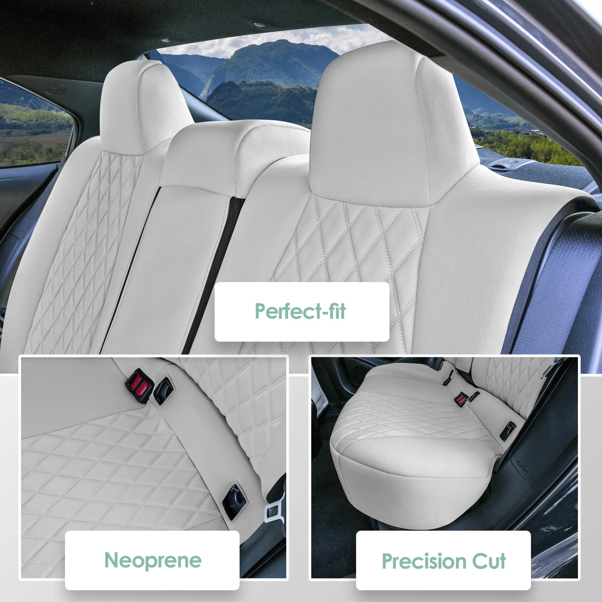 Toyota Corolla - 2020-2024 - Rear Set Seat Covers - Solid Gray Ultraflex Neoprene