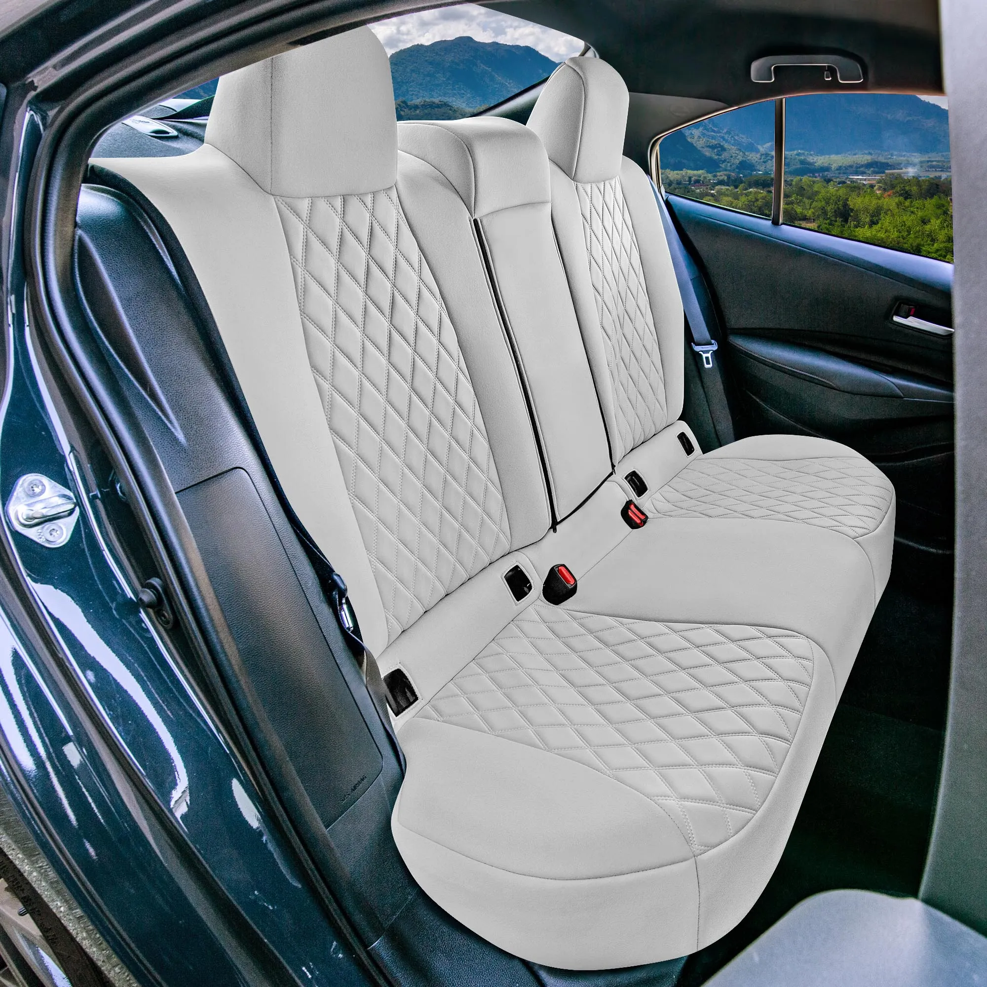 Toyota Corolla - 2020-2024 - Rear Set Seat Covers - Solid Gray Ultraflex Neoprene