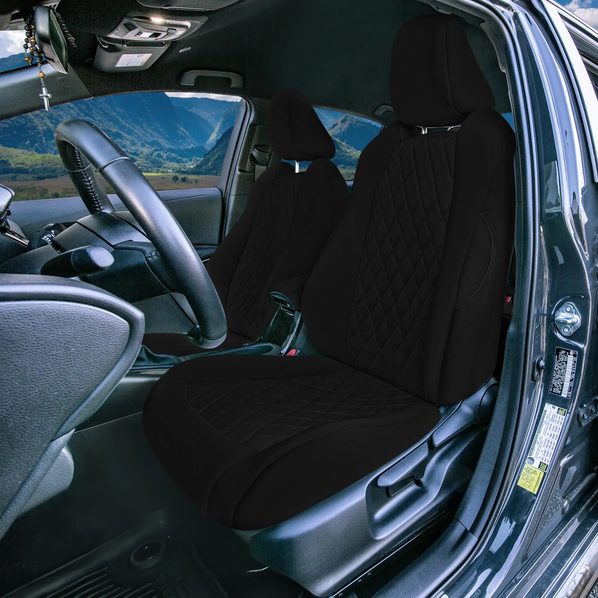 Toyota Corolla Cross - 2022-2024 - Full Set Seat Covers - Black Ultraflex Neoprene