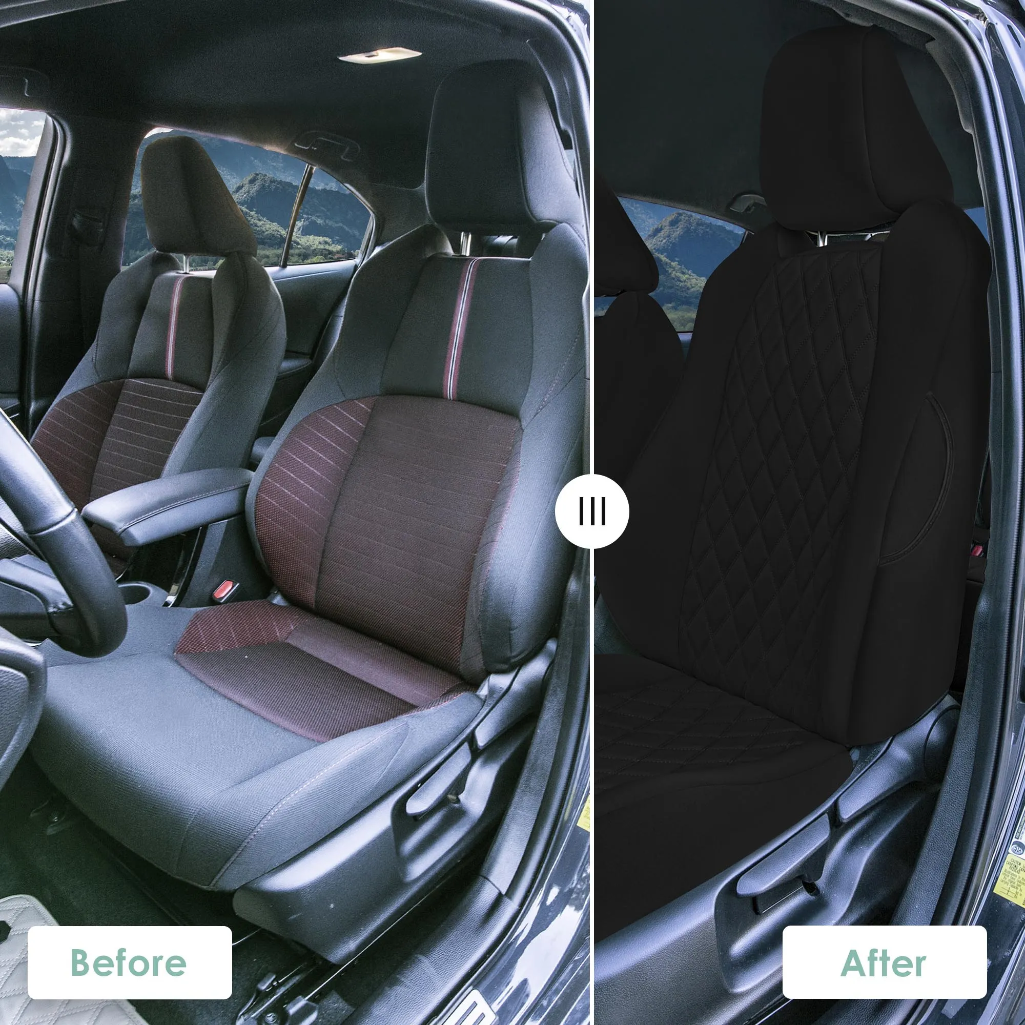 Toyota Corolla Cross - 2022-2024 - Full Set Seat Covers - Black Ultraflex Neoprene