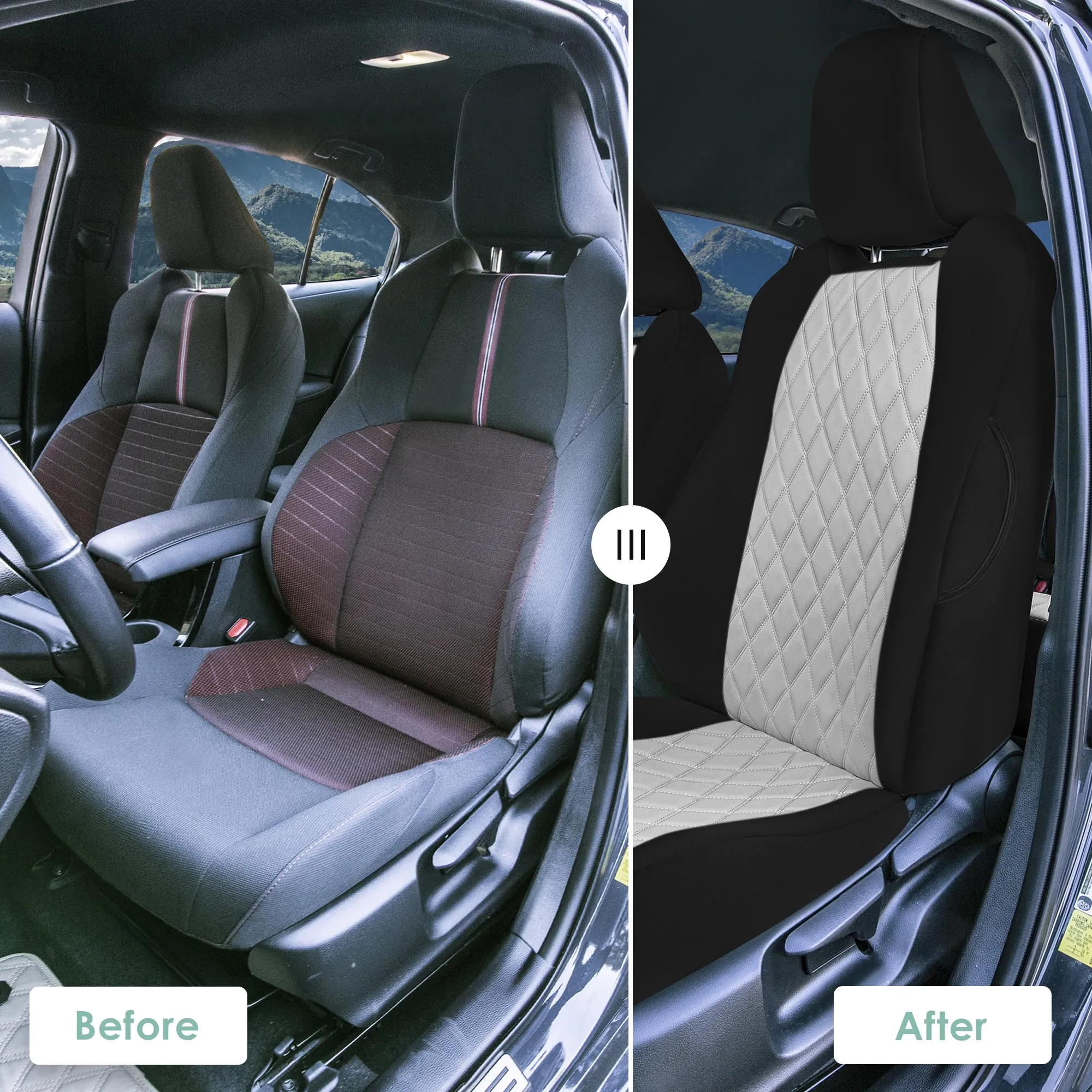 Toyota Corolla Cross - 2022-2024 - Full Set Seat Covers - Gray Ultraflex Neoprene