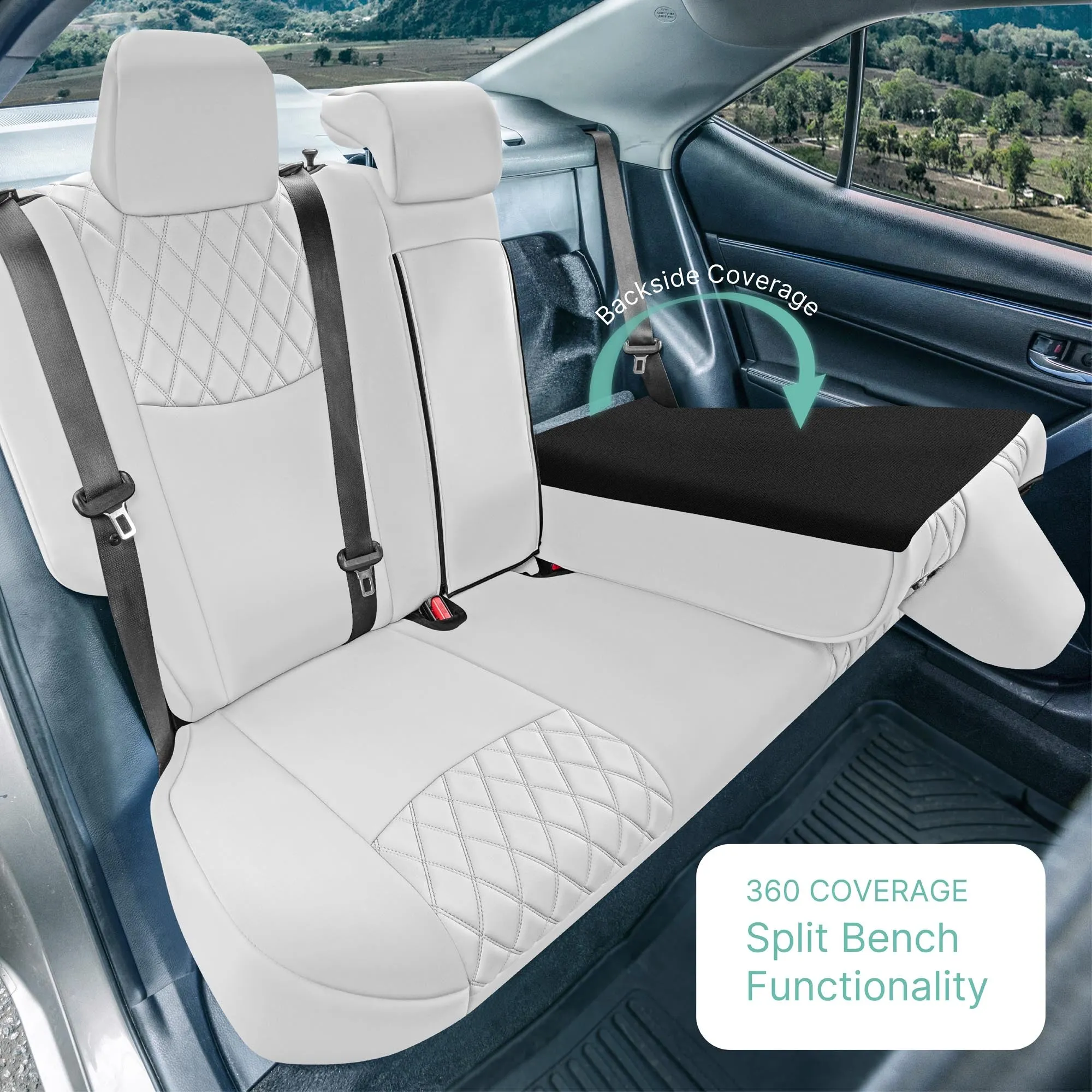 Toyota Corolla S | SE | LE 2014-2019 - Rear Set Seat Covers - Solid Gray Ultraflex Neoprene