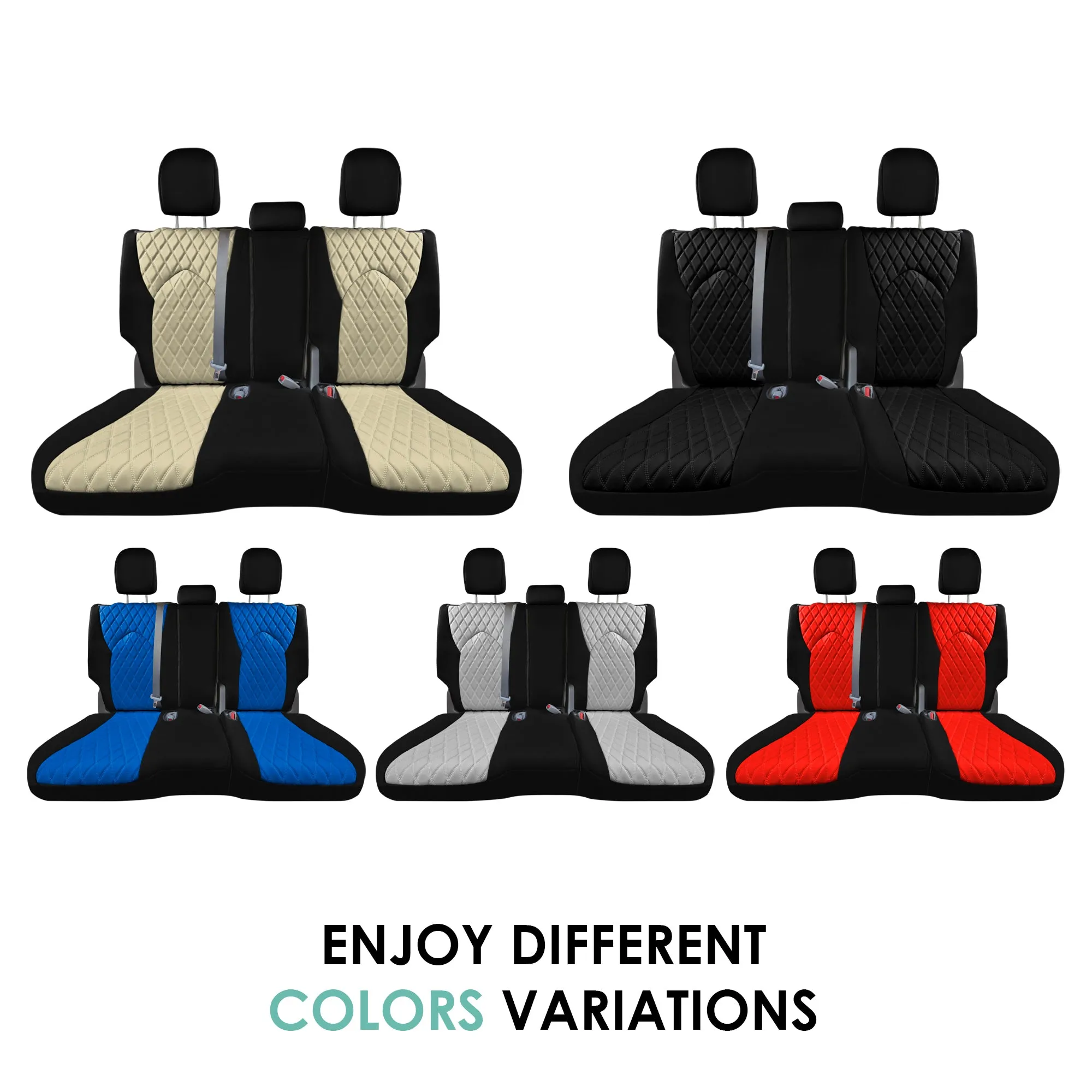 Toyota Highlander - 2020 - 2024  - 2nd Row Set Seat Covers - Blue Ultraflex Neoprene