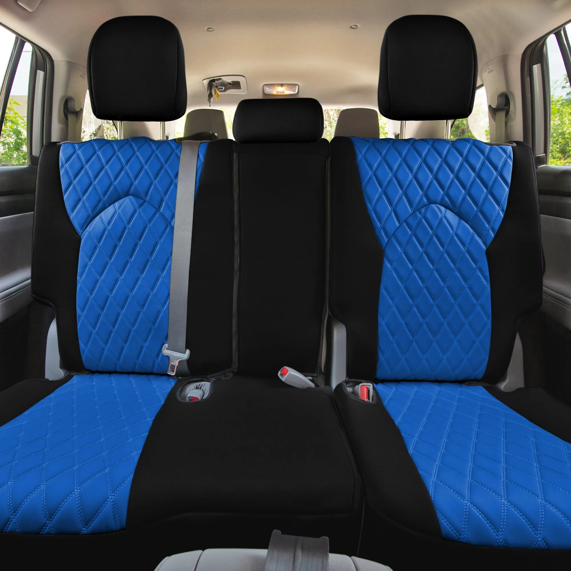 Toyota Highlander - 2020 - 2024  - 2nd Row Set Seat Covers - Blue Ultraflex Neoprene