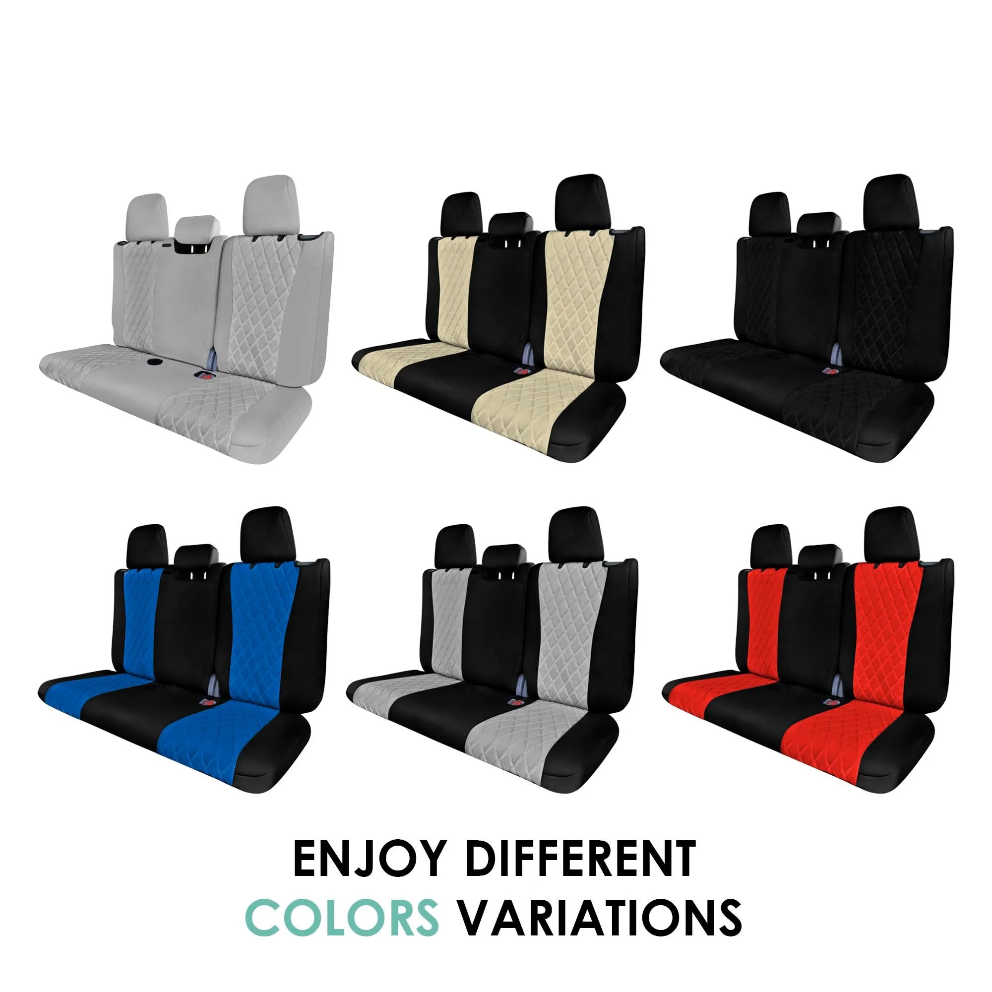 Toyota Highlander - 2020 - 2024  - 3rd Row Set Seat Covers - Solid Gray Ultraflex Neoprene