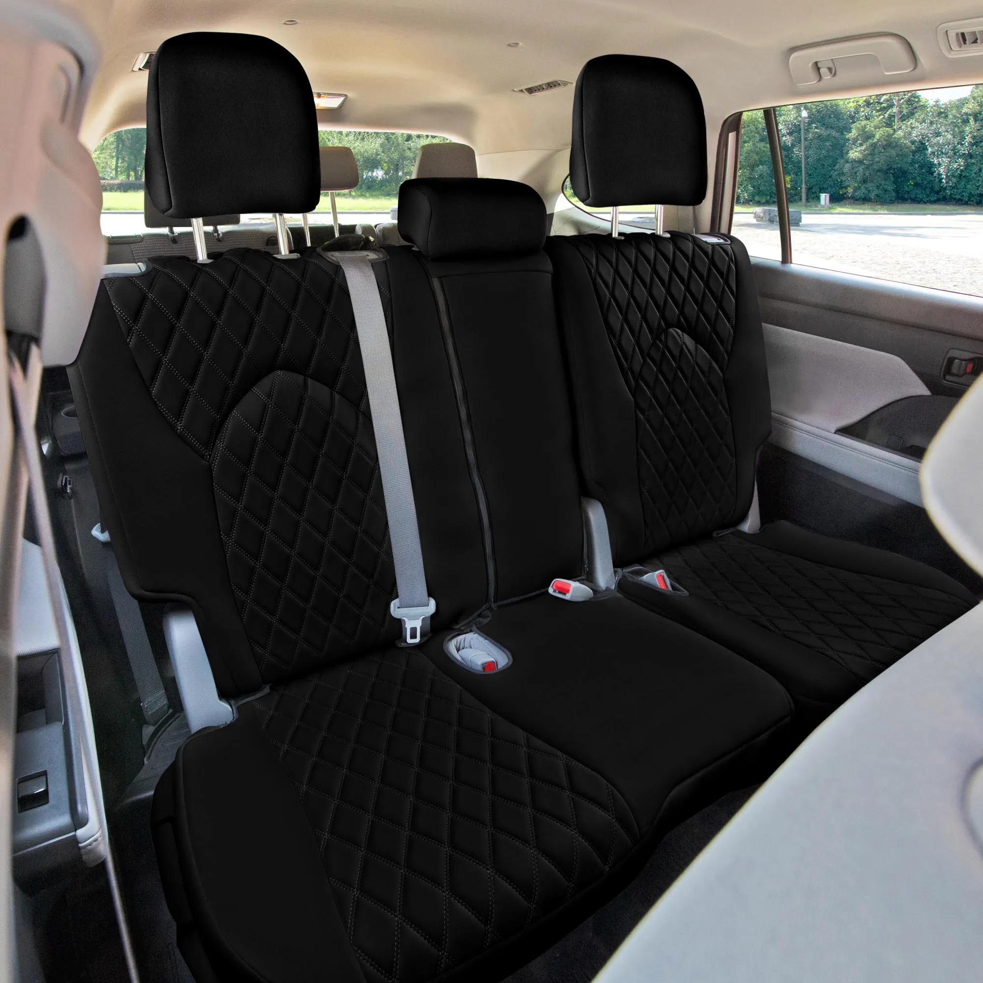 Toyota Highlander - 2020 - 2024  - Full Set Seat Covers - Black Ultraflex Neoprene