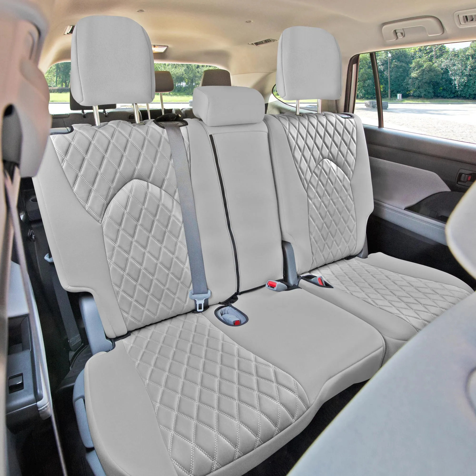 Toyota Highlander - 2020 - 2024  - Full Set Seat Covers - Solid Gray Ultraflex Neoprene