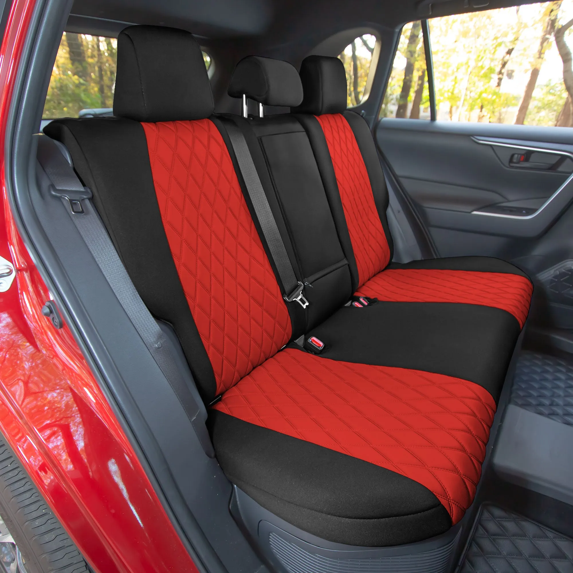 Toyota Rav4 Hybrid | Hybrid Prime 2021-2025  - Full Set Seat Covers - Red Ultraflex Neoprene