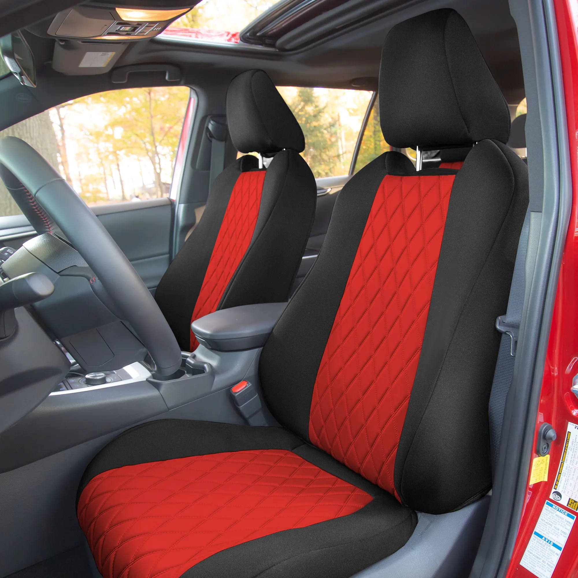 Toyota Rav4 Hybrid | Hybrid Prime 2021-2025  - Full Set Seat Covers - Red Ultraflex Neoprene
