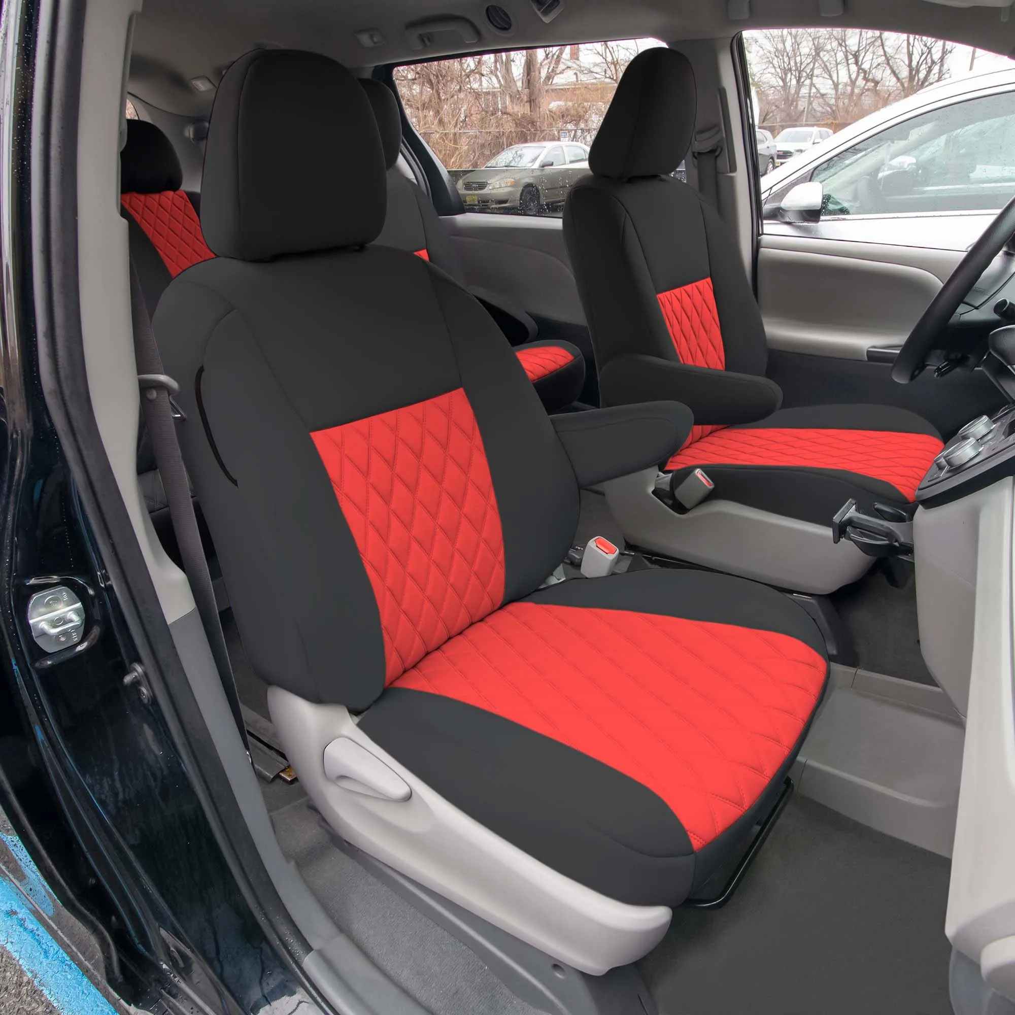 Toyota Sienna 2011 - 2020 - Front Set Seat Covers - Red Ultraflex Neoprene